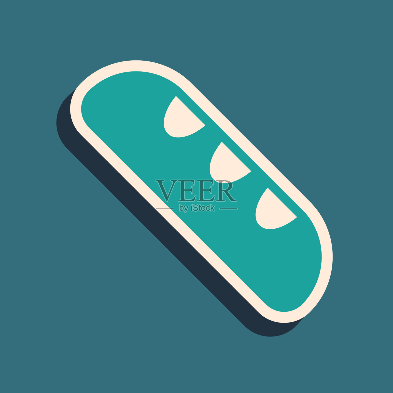 绿色法国长棍面包图标孤立在绿色插画图片素材