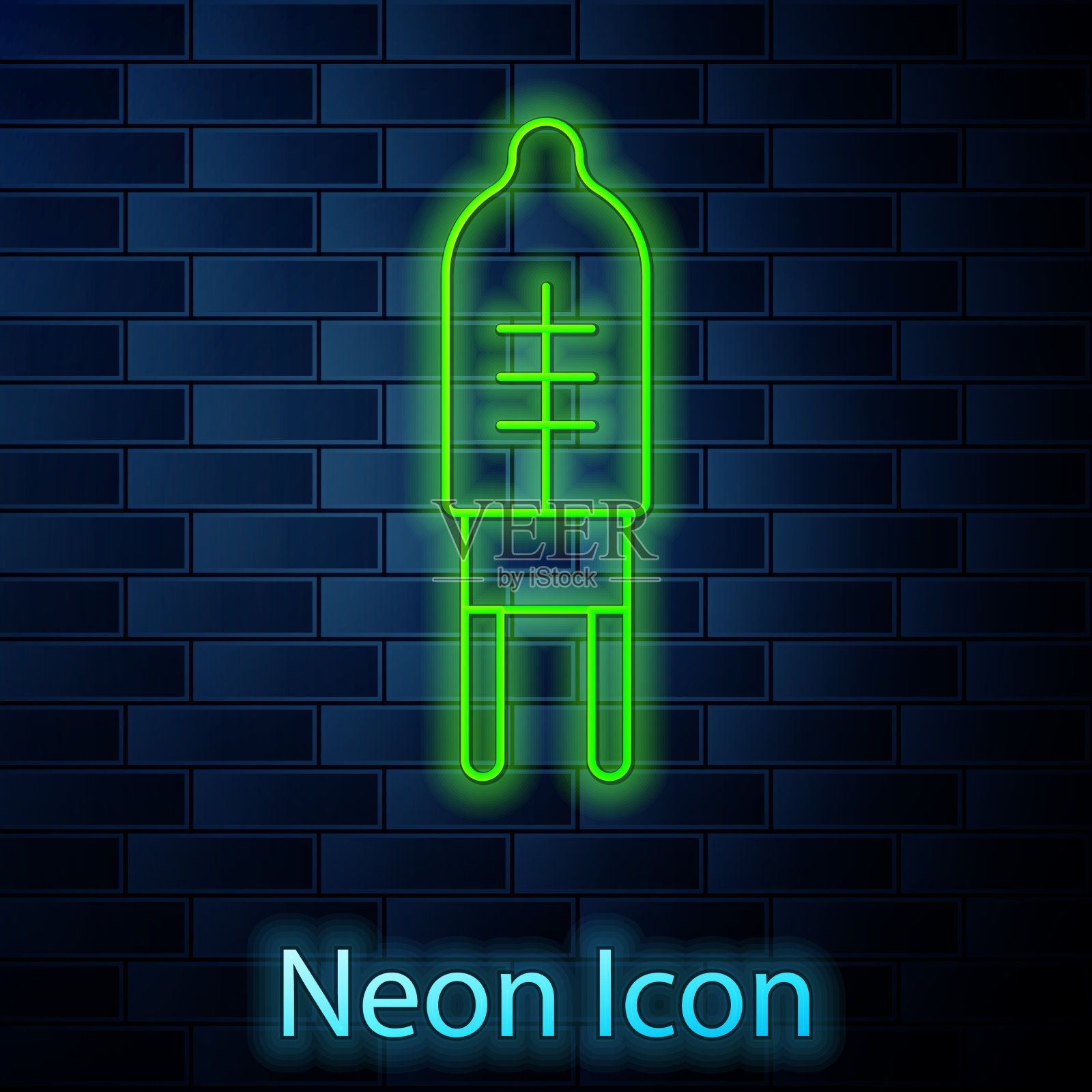 发光的霓虹灯线发光二极管图标插画图片素材