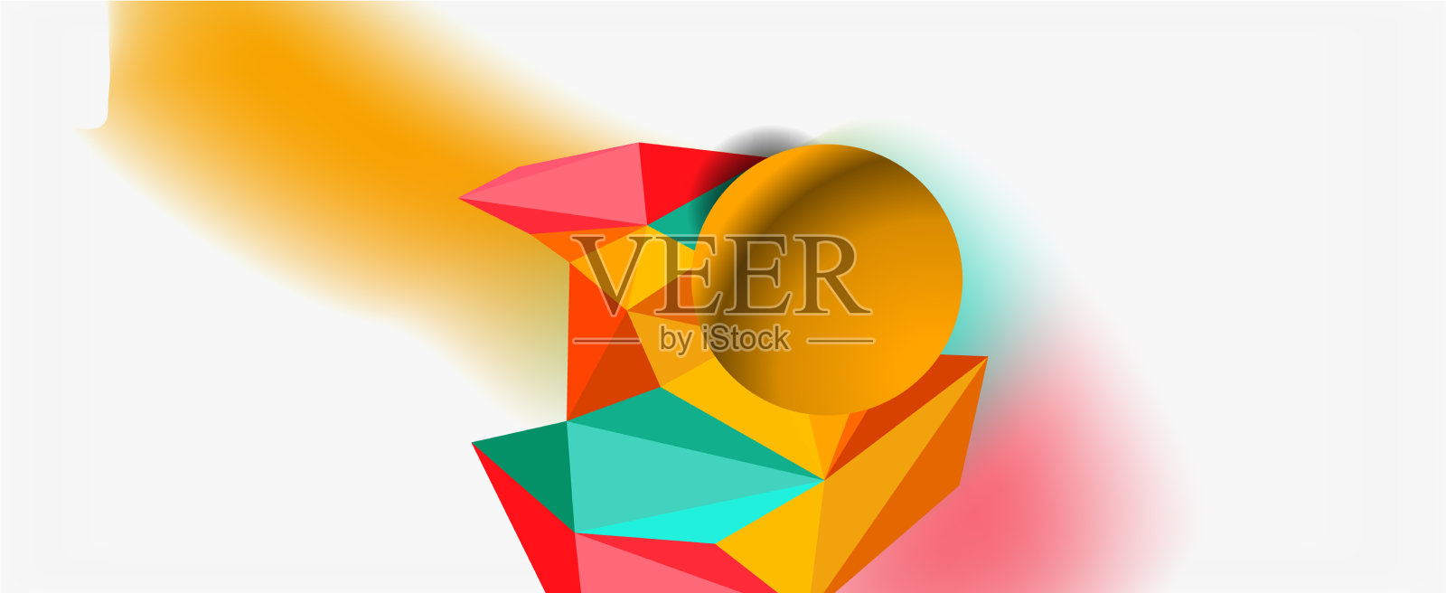 新潮的3d几何构图设计模板插画图片素材