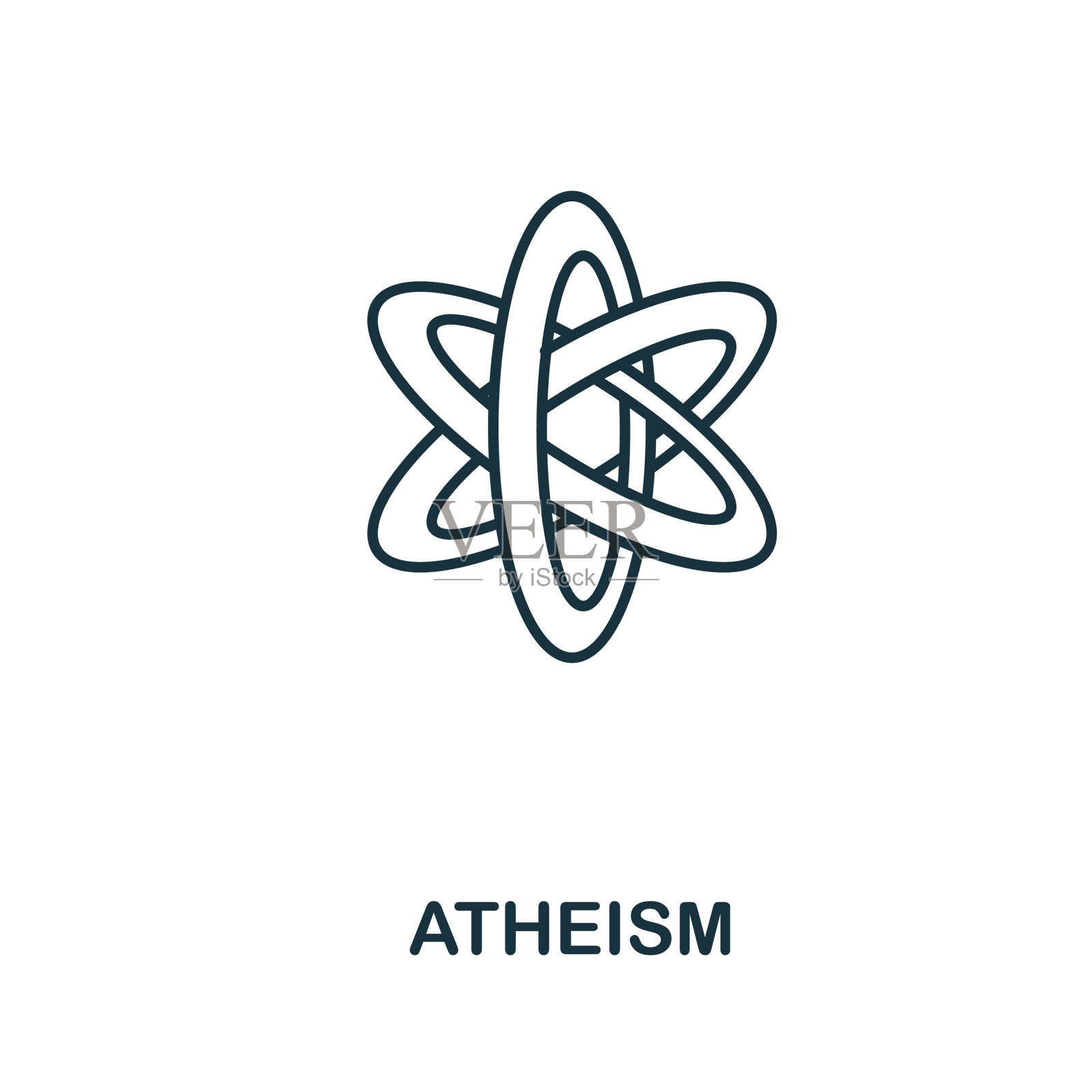 无神论是来自宗教的简单元素插画图片素材