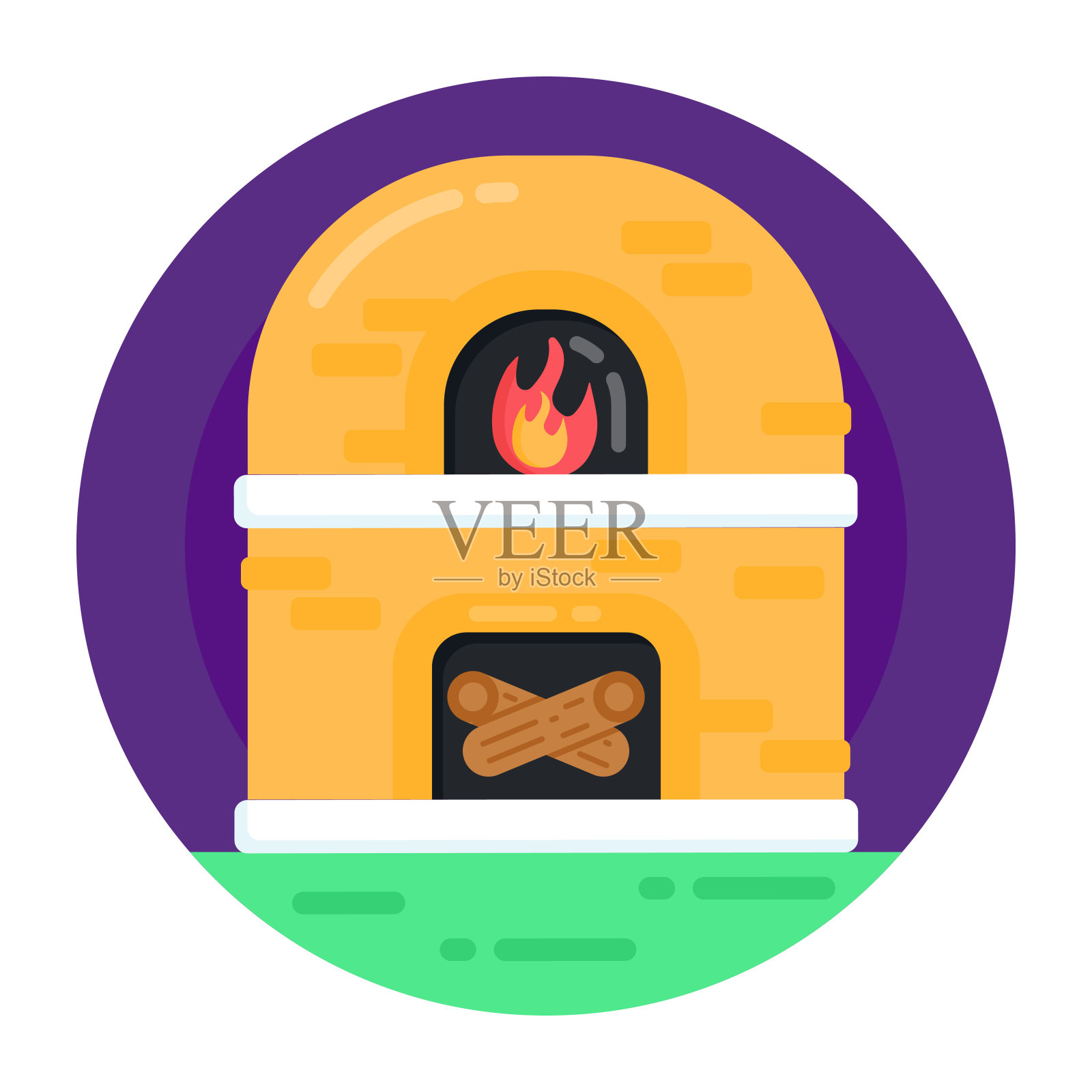 壁炉插画图片素材