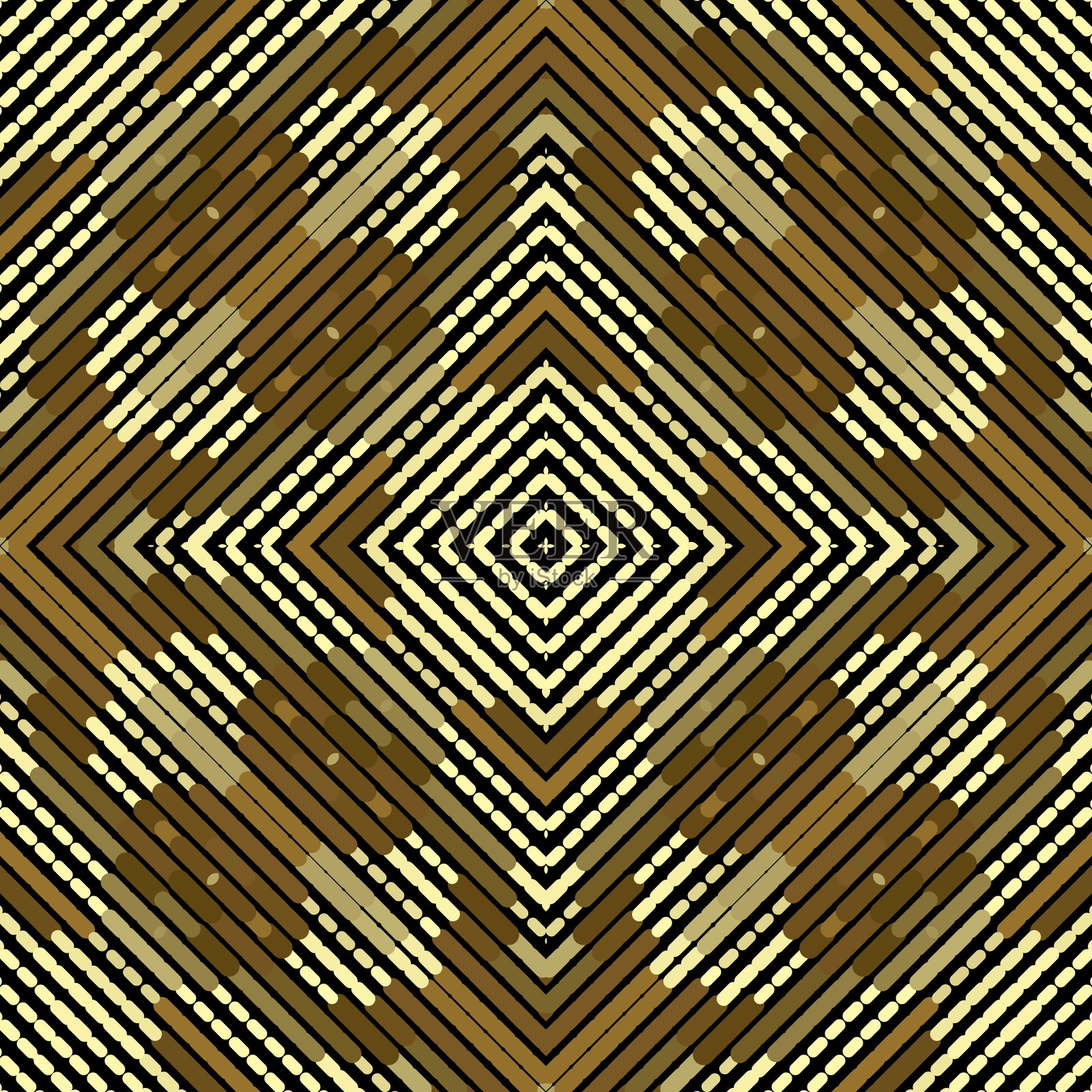 黄金虚线现代无缝图案。向量纹理金色装饰背景。垃圾重复半色调背景。抽象线条艺术几何金饰。半色调豪华装饰质感插画图片素材
