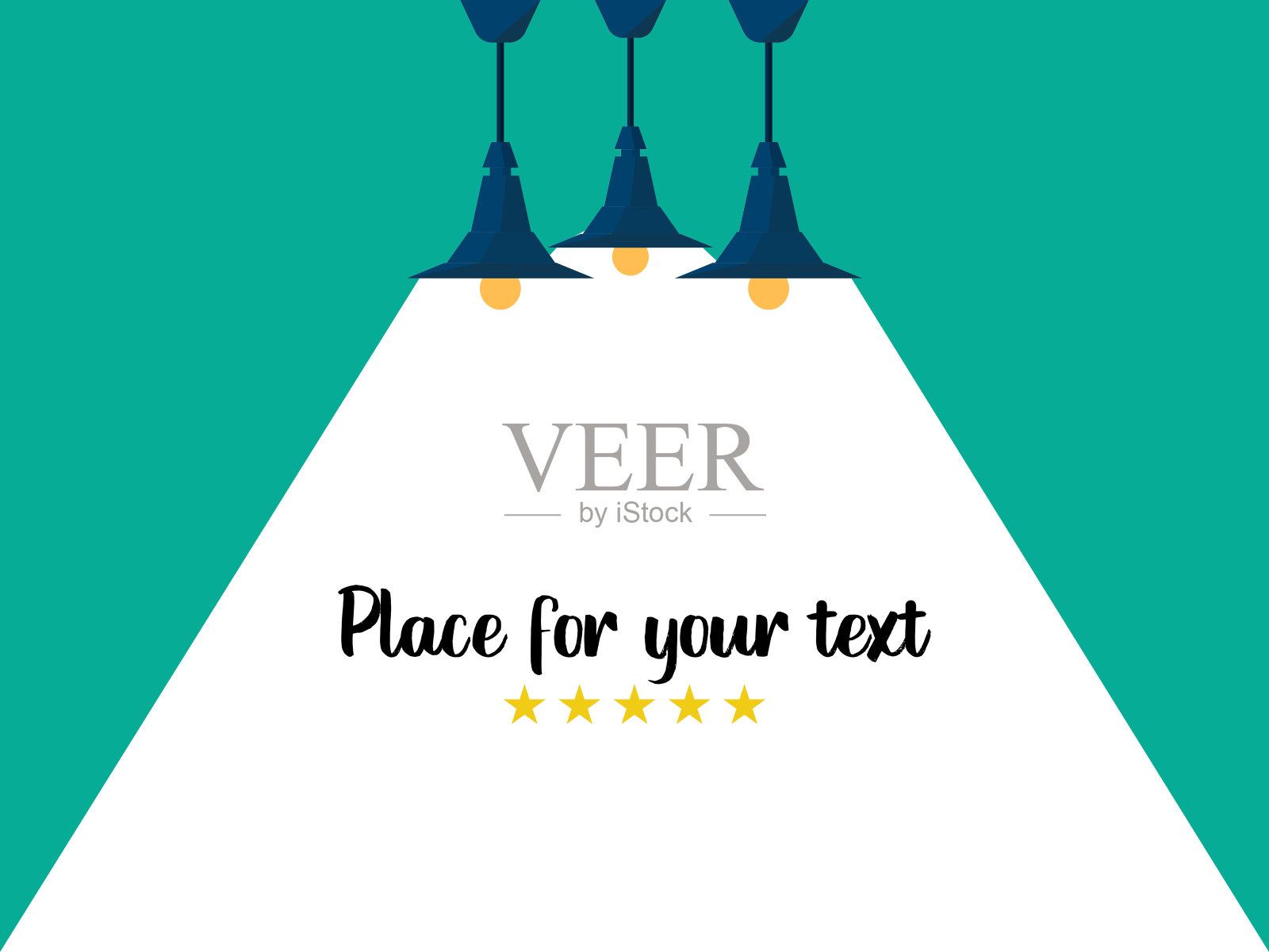 多个照明广告海报矢量与空间放置文本。插图插画图片素材