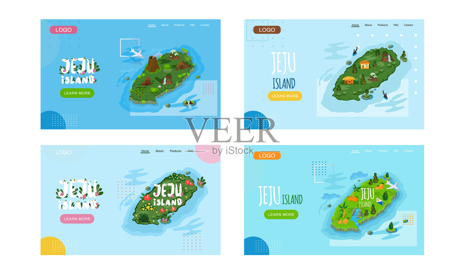 欢迎来到韩国传统济州岛插画图片素材