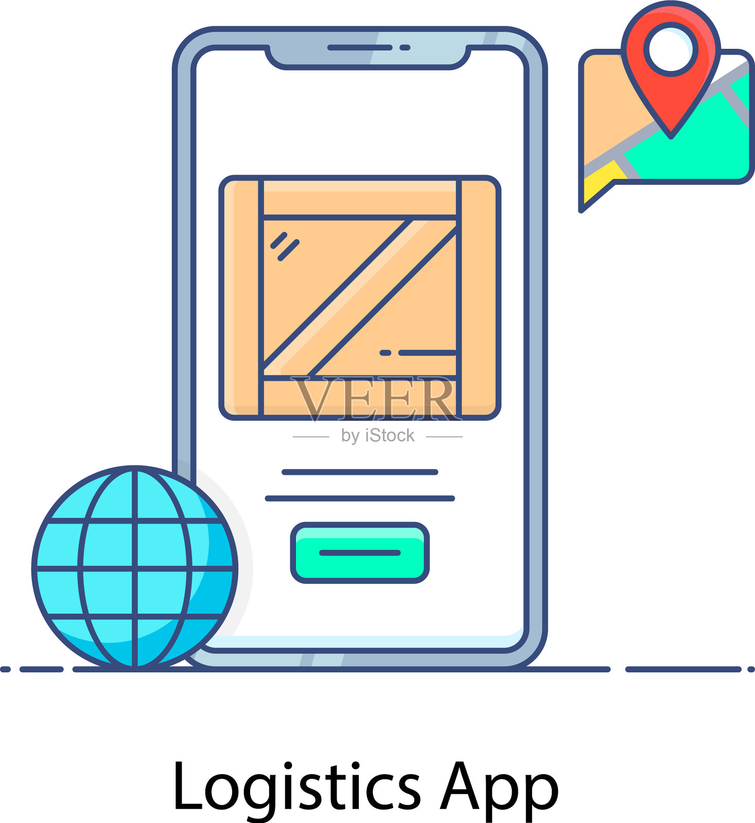 物流的应用插画图片素材