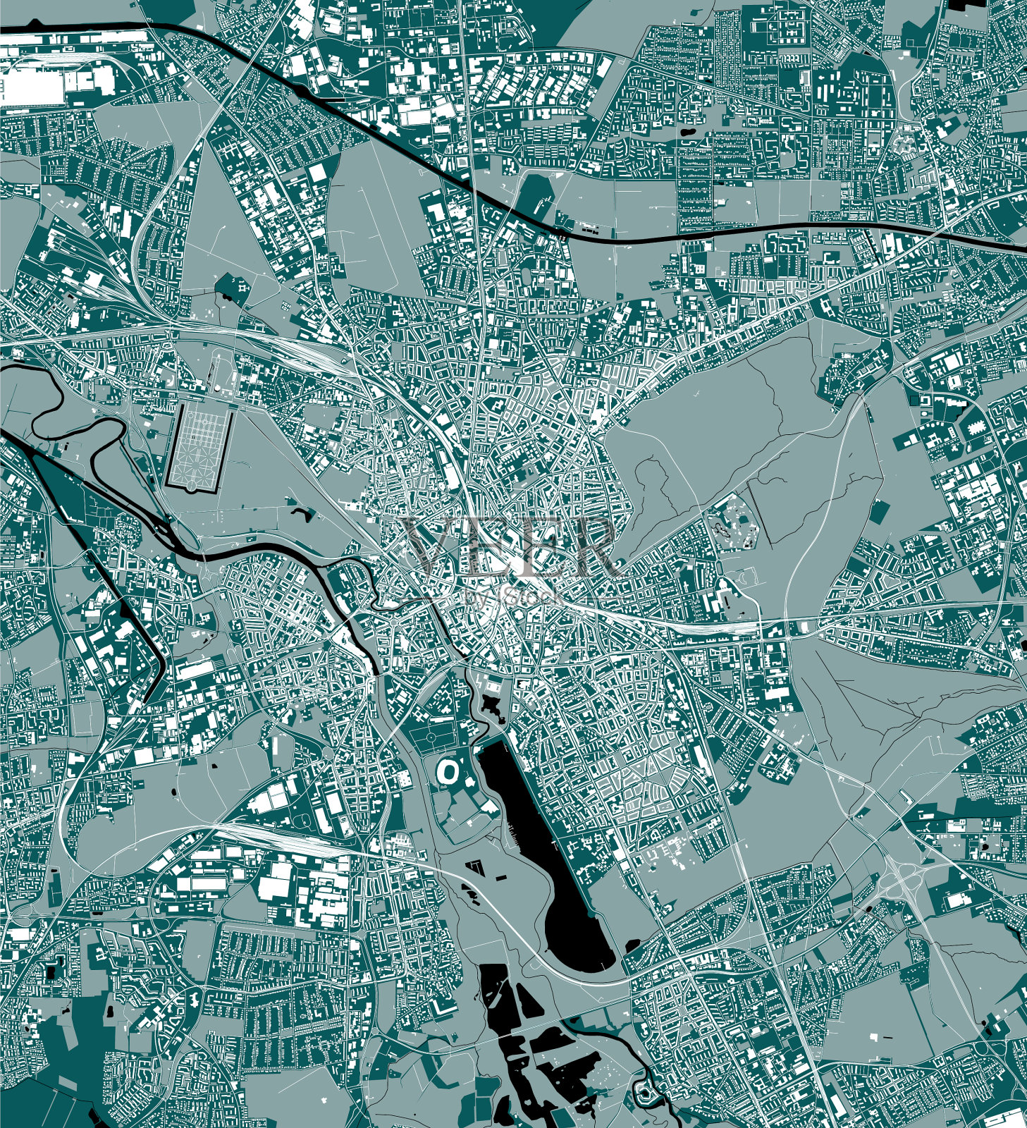 地图城市汉诺威德国插画图片素材