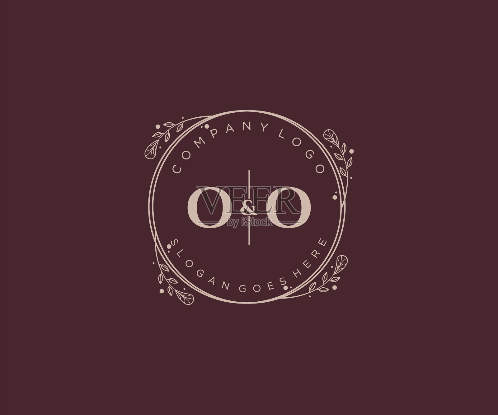 首字母oo装饰豪华婚礼标志插画图片素材