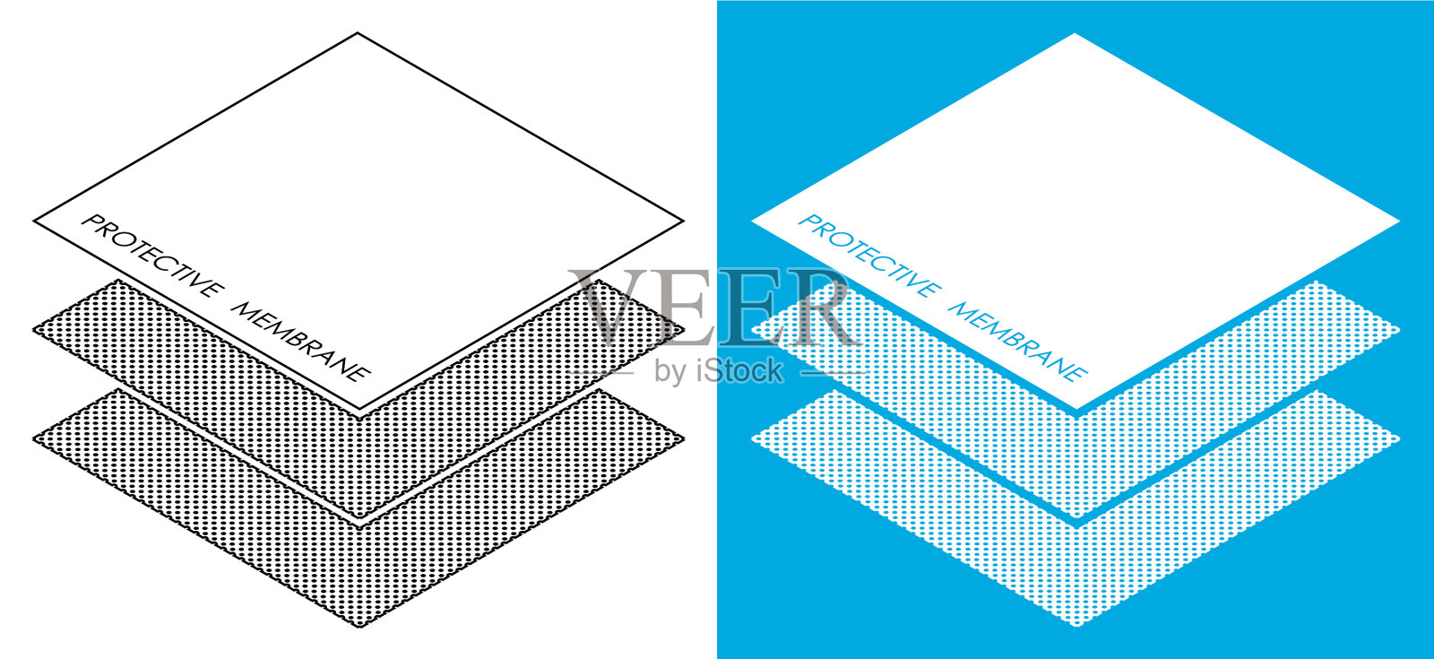 织物与保护膜图标与细胞插画图片素材