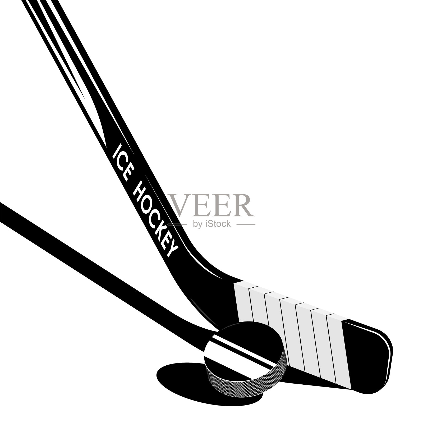 运动棒子后面为冰球黑插画图片素材
