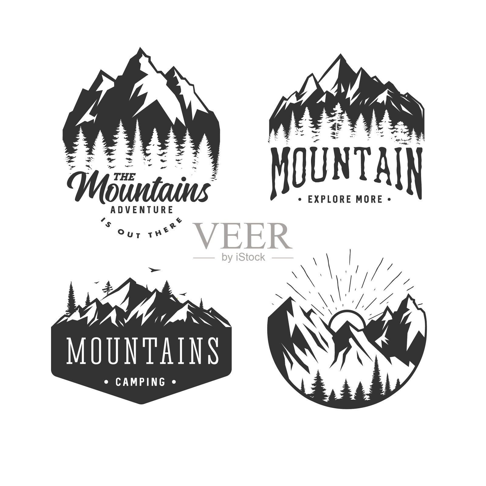 山标志设置图标素材