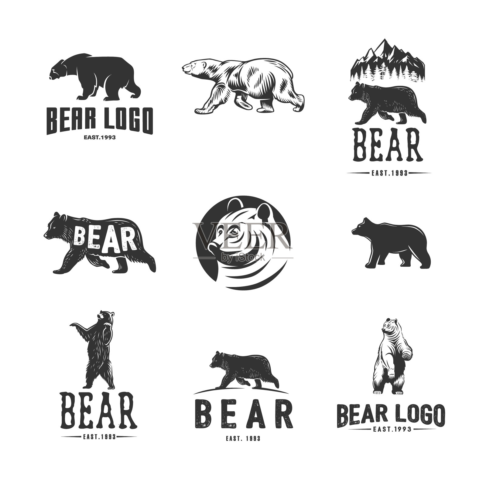 熊商标标志插画图片素材