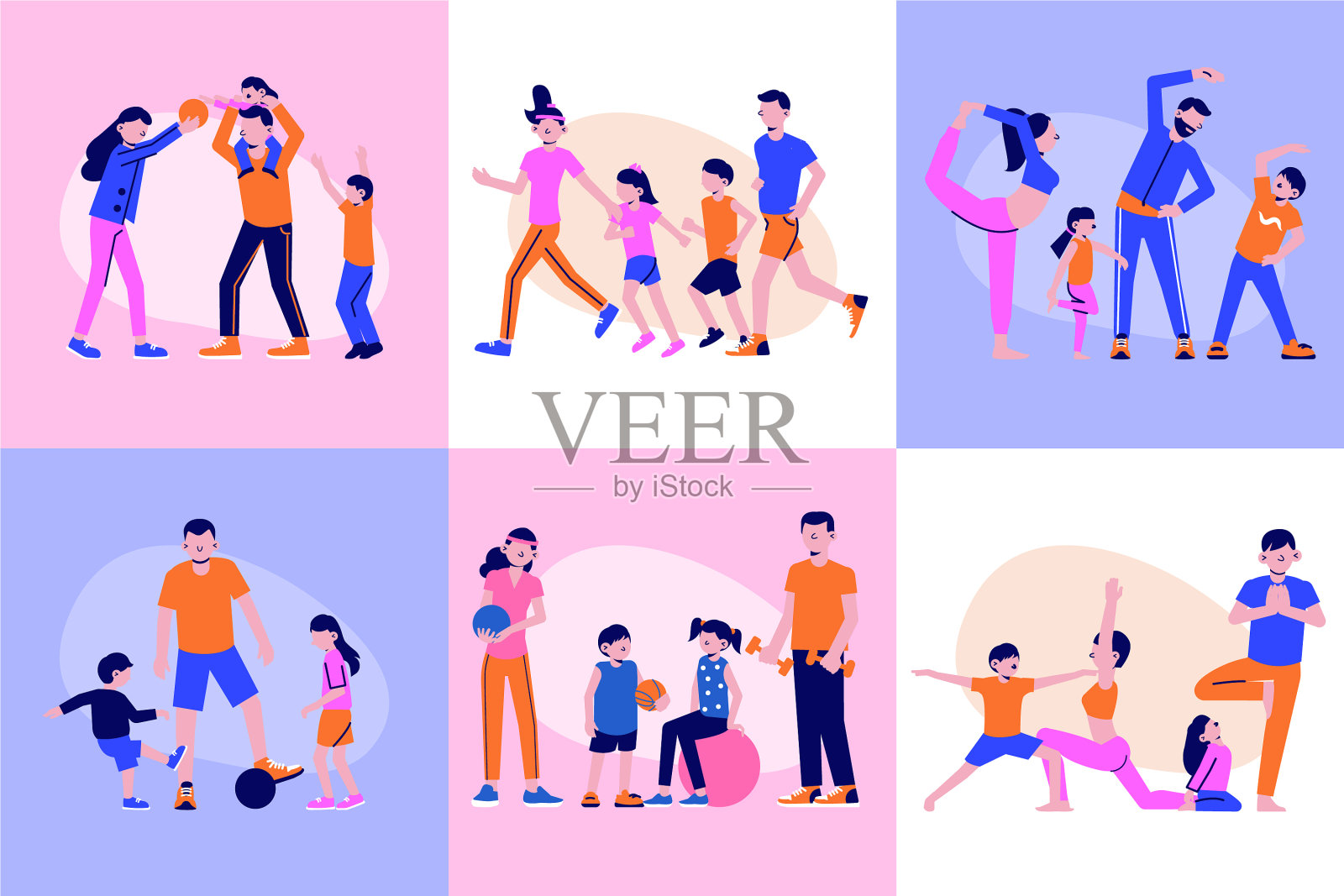 家庭健身设计理念插画图片素材