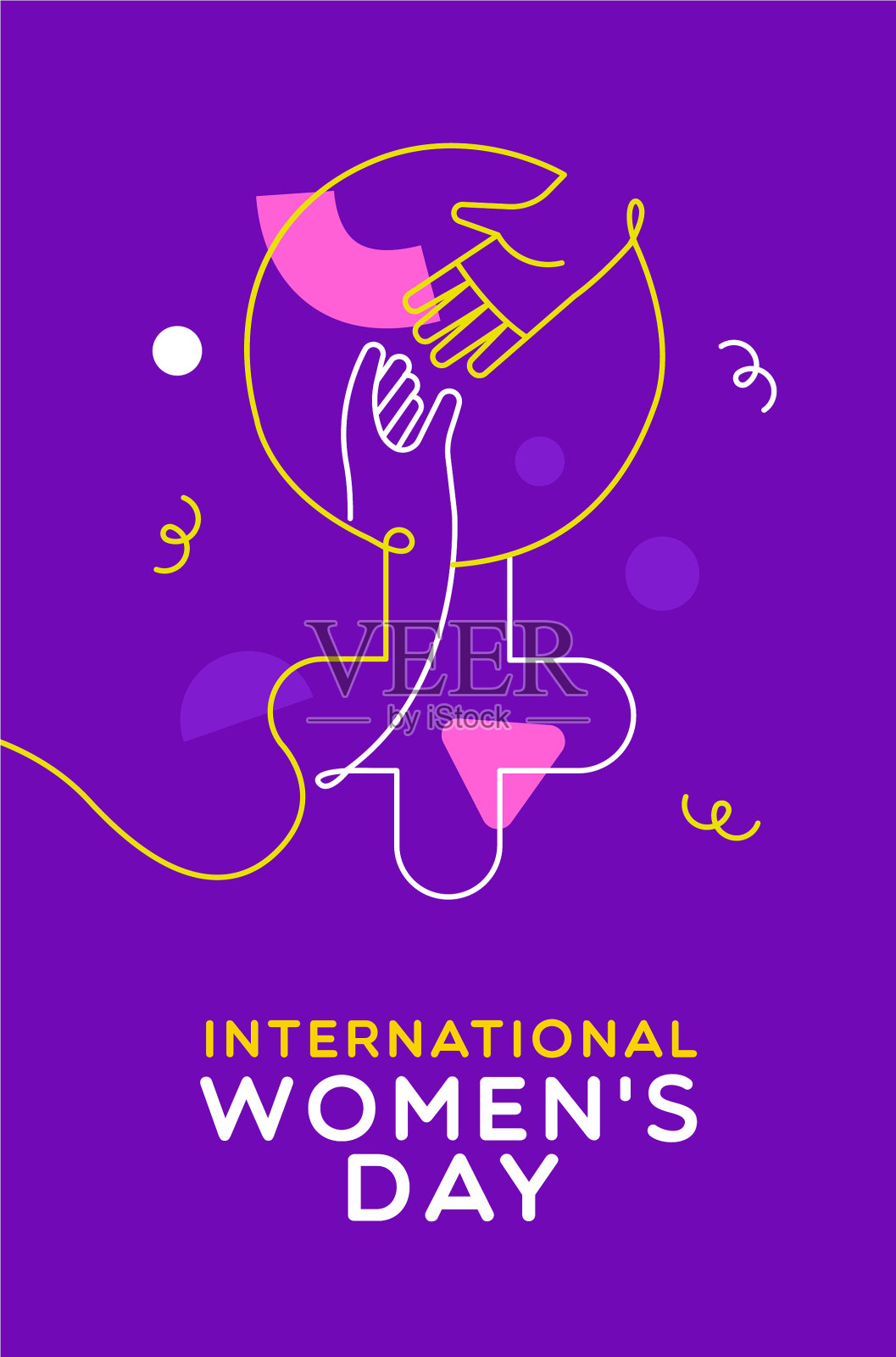 妇女节轮廓手女性符号卡插画图片素材
