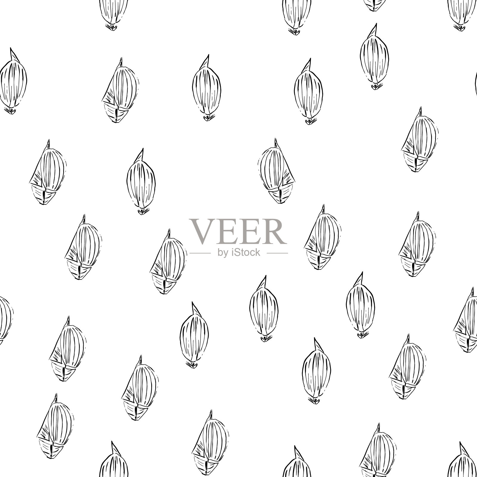 单色无缝游艇图案。海洋场景。向量。插画图片素材