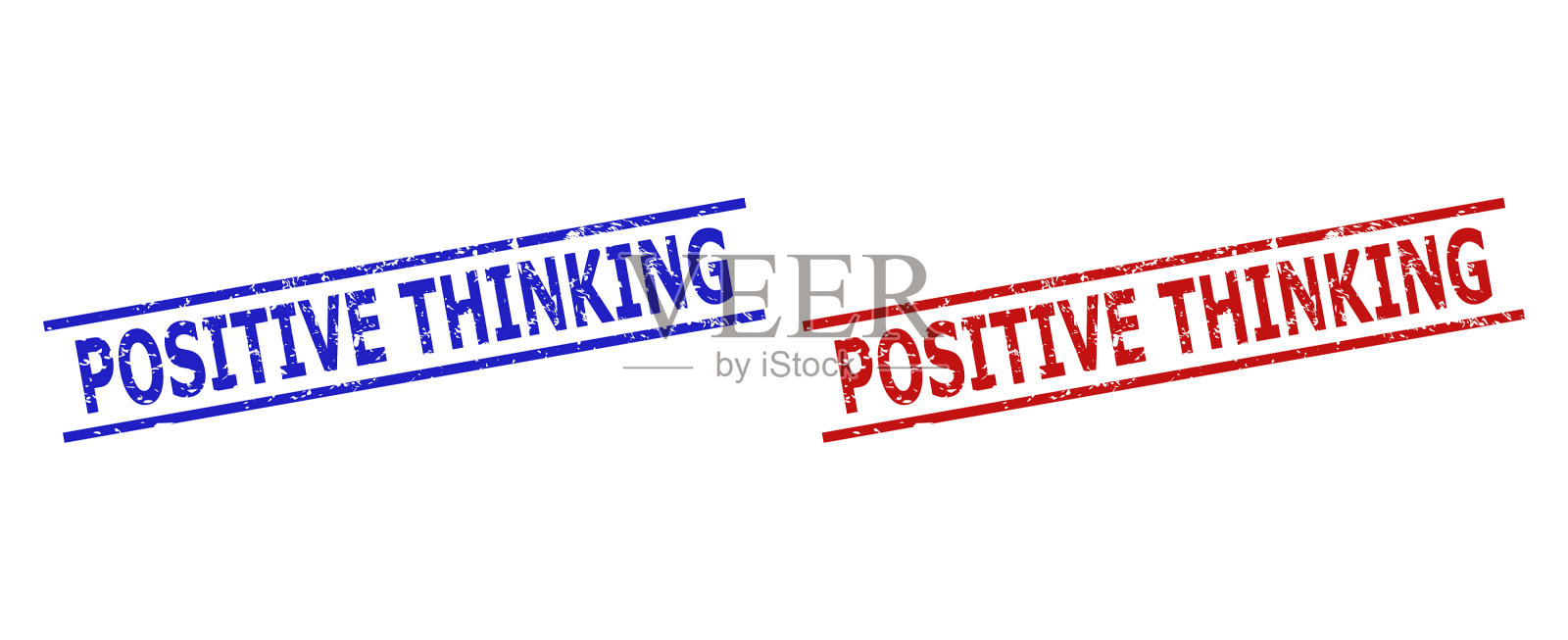 积极的思维印章印章与腐蚀的风格插画图片素材