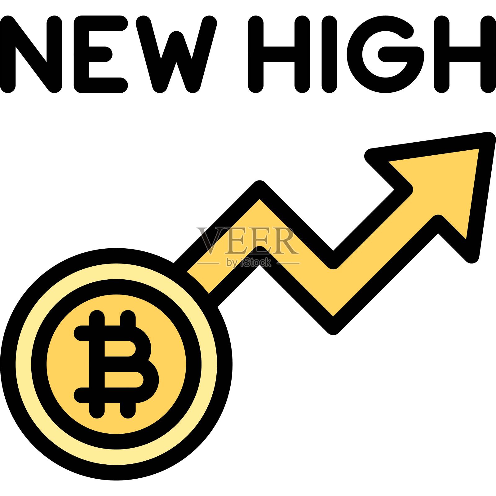 新高图标，加密货币相关矢量插画图片素材