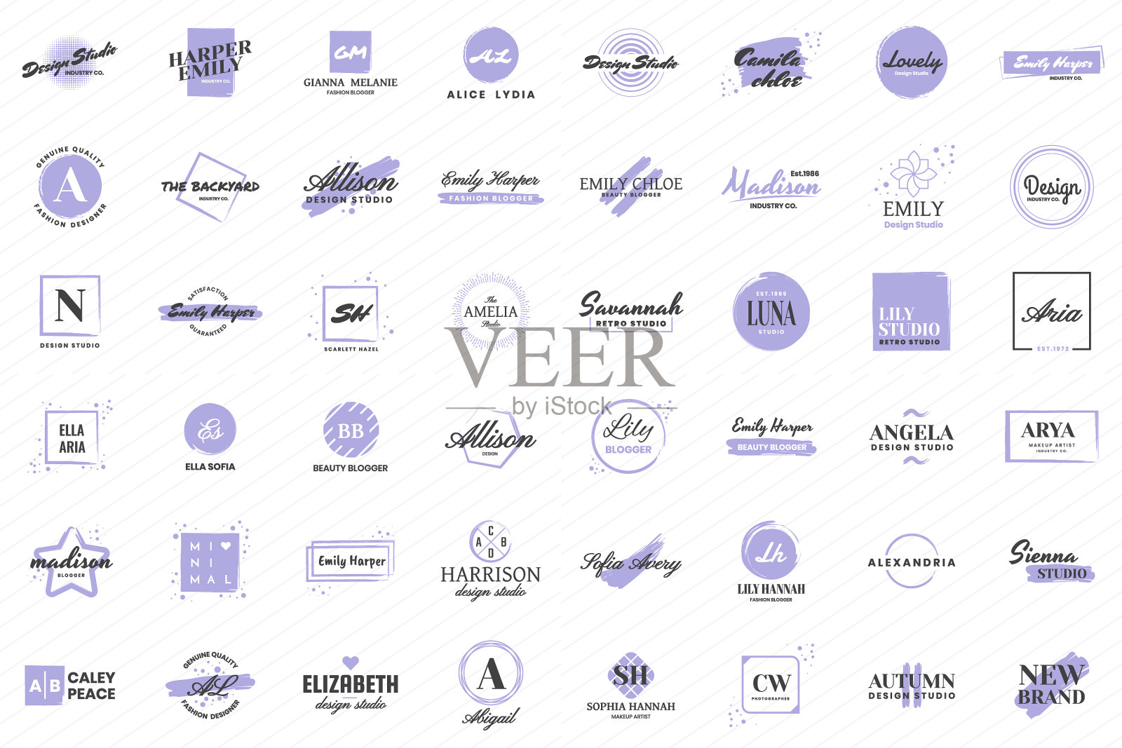 女性复古复古的旗帜标志插画图片素材