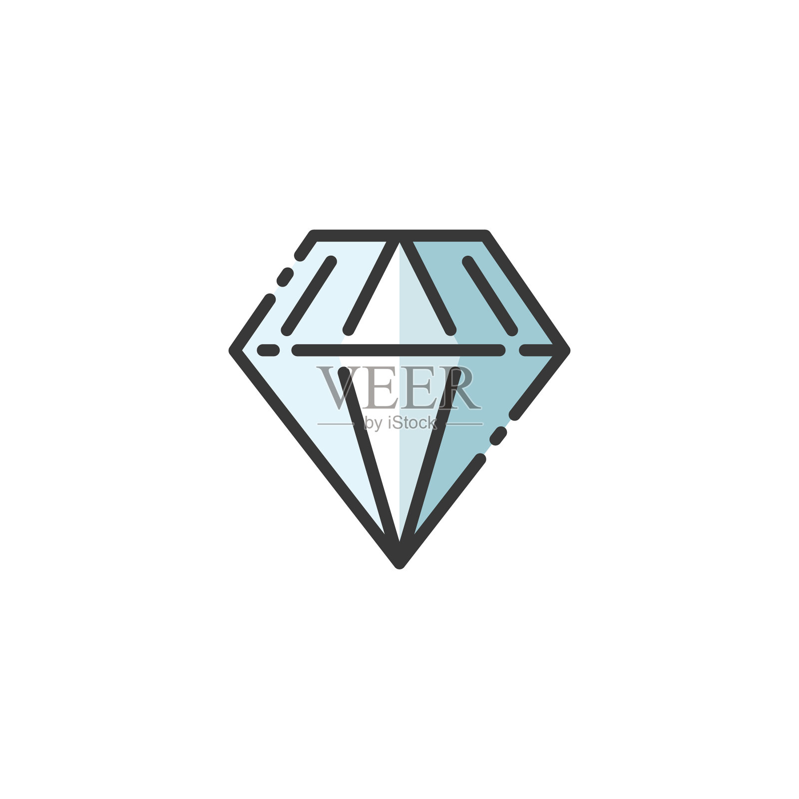 钻石珠宝和奢侈品填充彩色图标插画图片素材