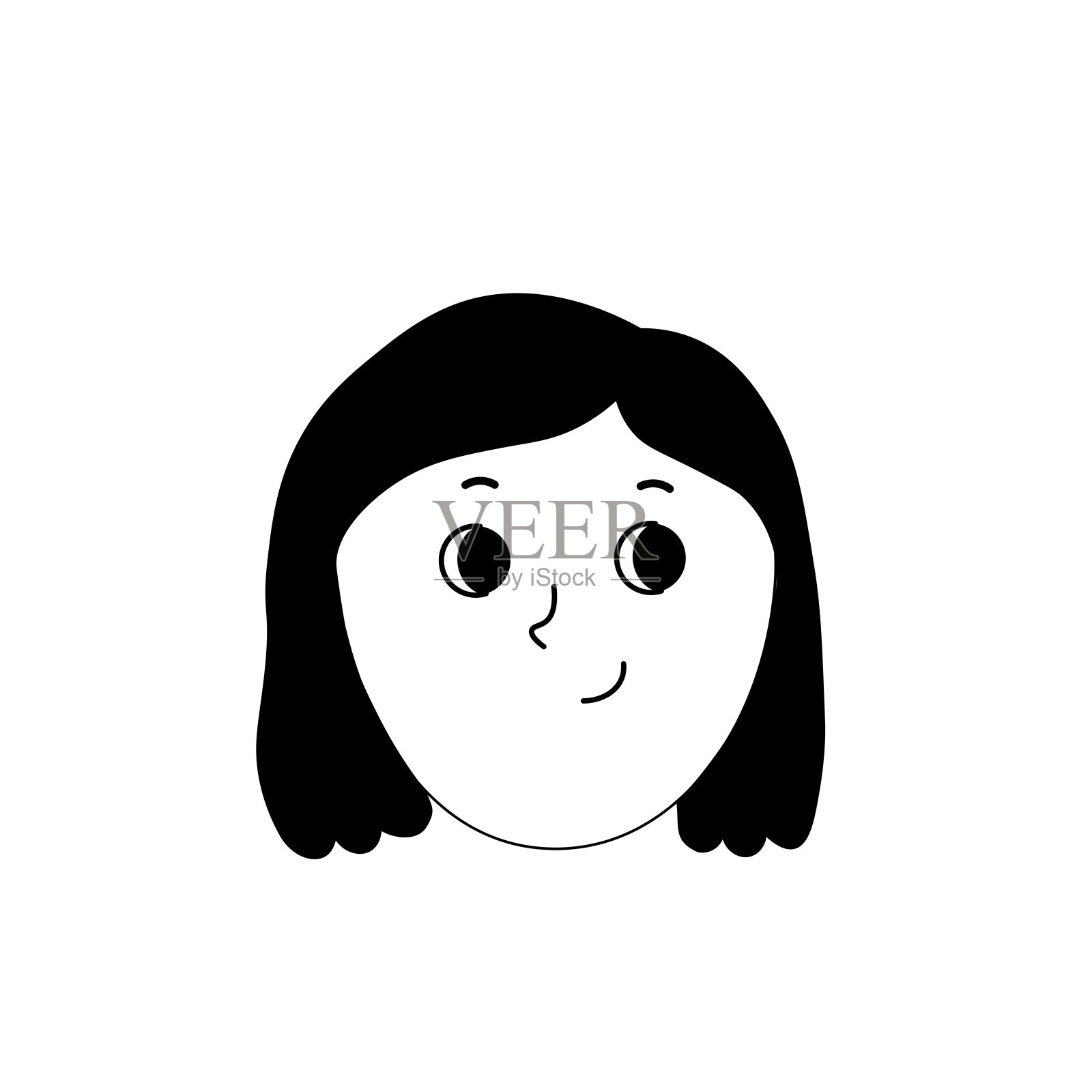 一组卡通面孔。有趣的人类性格。主管人图标插画图片素材