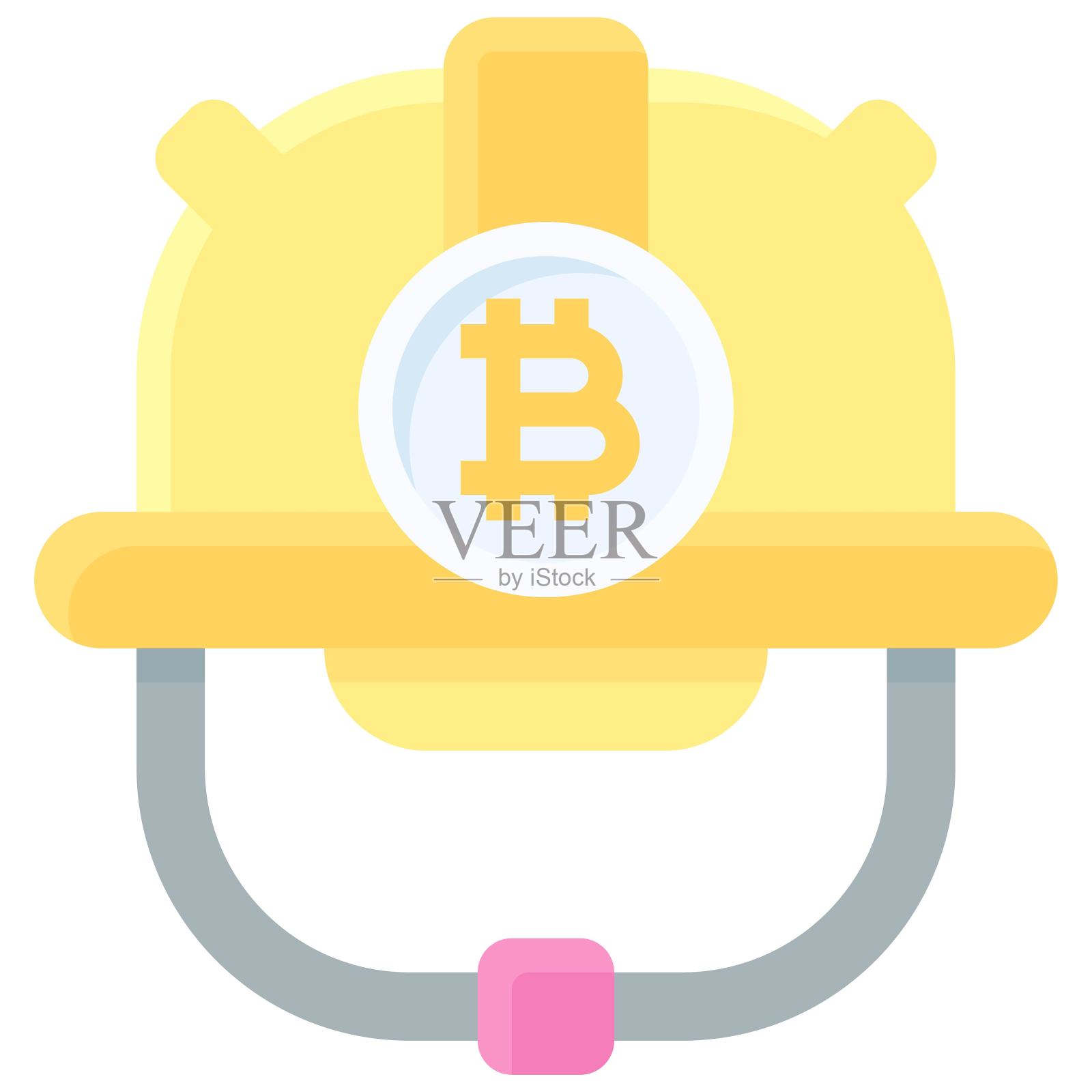 安全帽图标，加密货币相关矢量插画图片素材