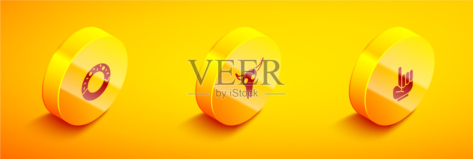 准备好甜甜圈水牛颅骨和一号图标素材