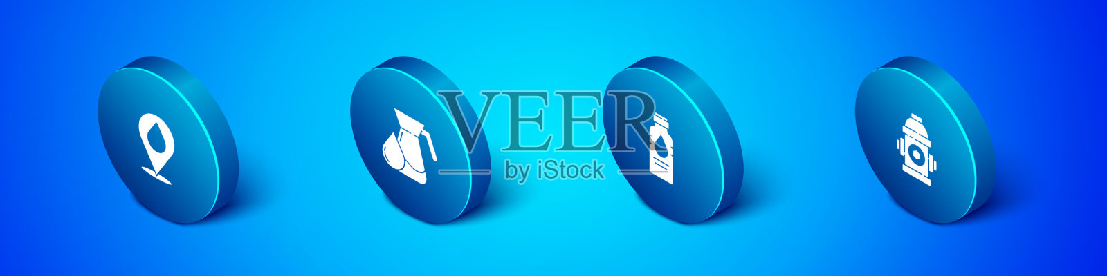 设置等距水滴与定位瓶图标素材