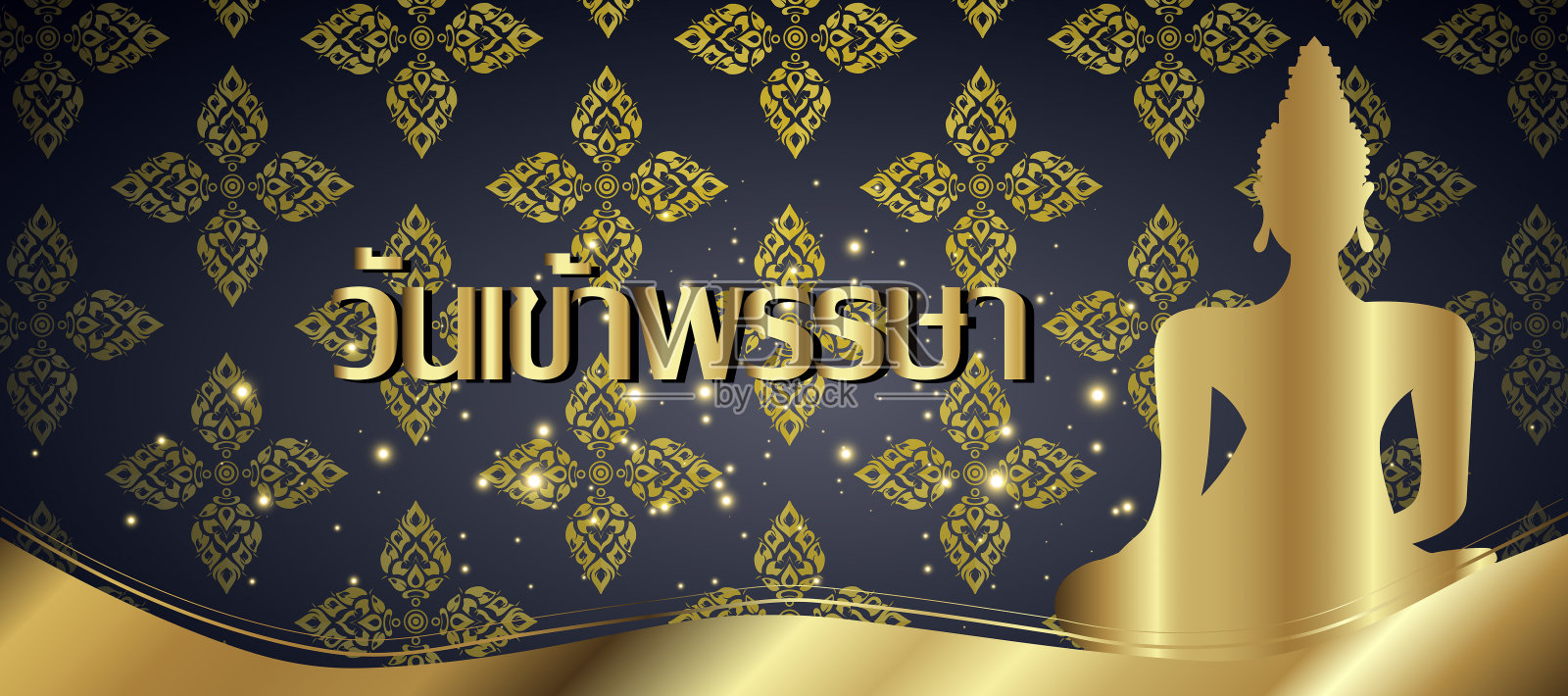 泰国字母文字-考潘萨天-背景优雅创意泰国图案现代。插画图片素材