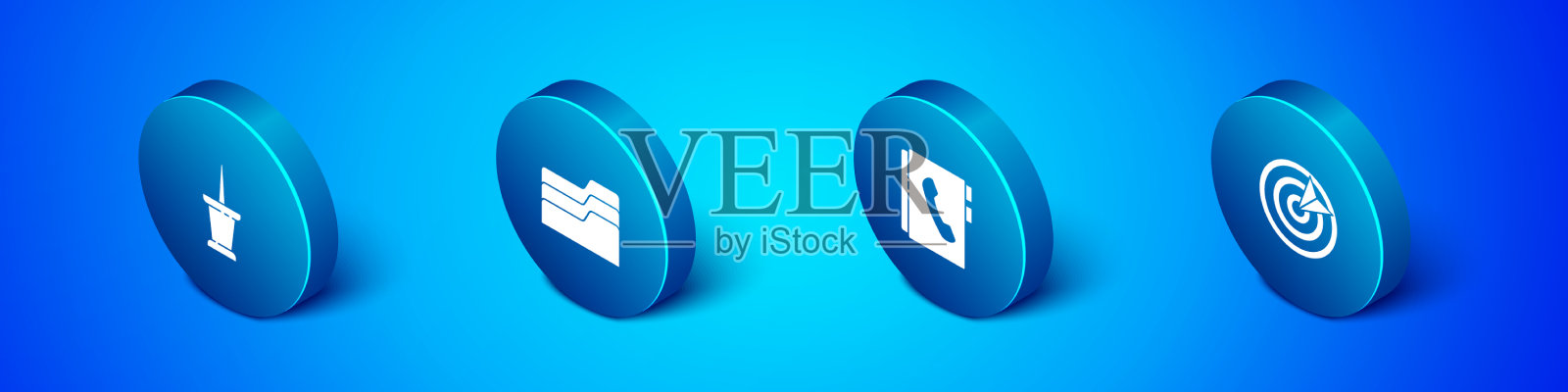 设置等距推销地址簿目标运动图标素材