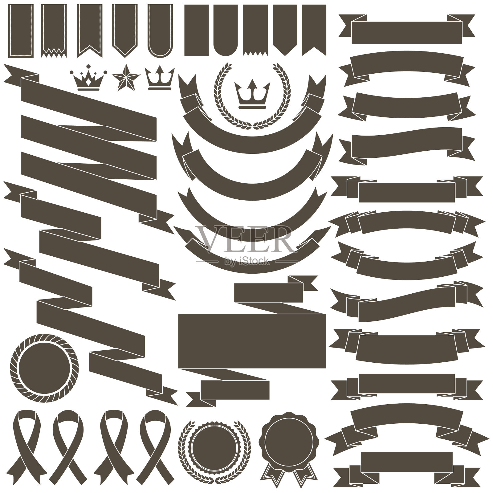 复古复古的旗帜标志插画图片素材