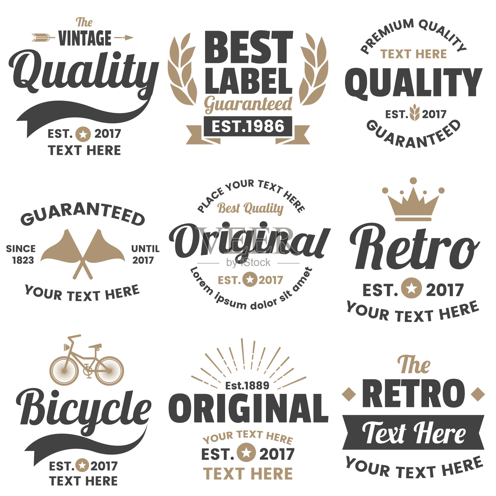 复古复古的旗帜标志插画图片素材