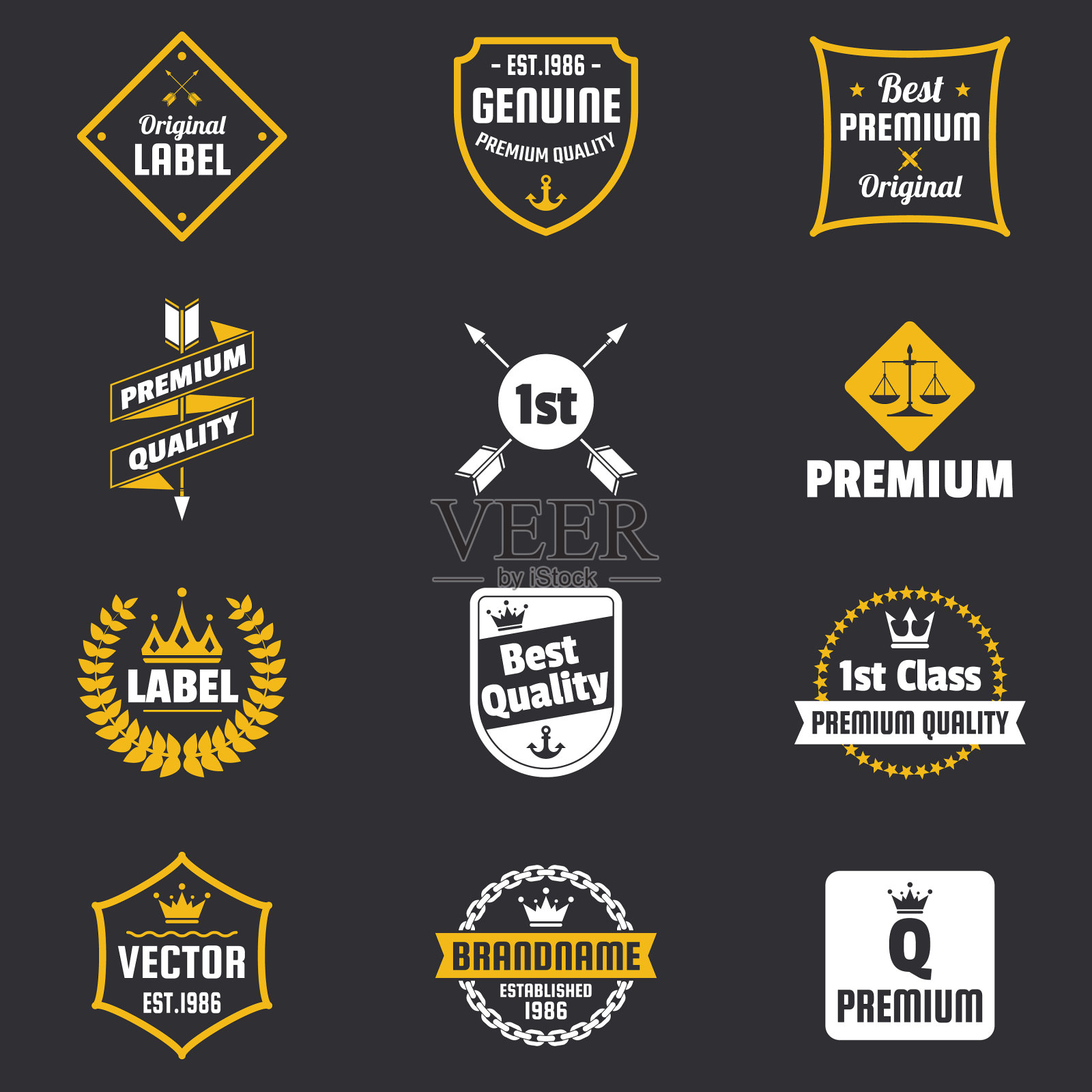 复古复古的旗帜标志插画图片素材