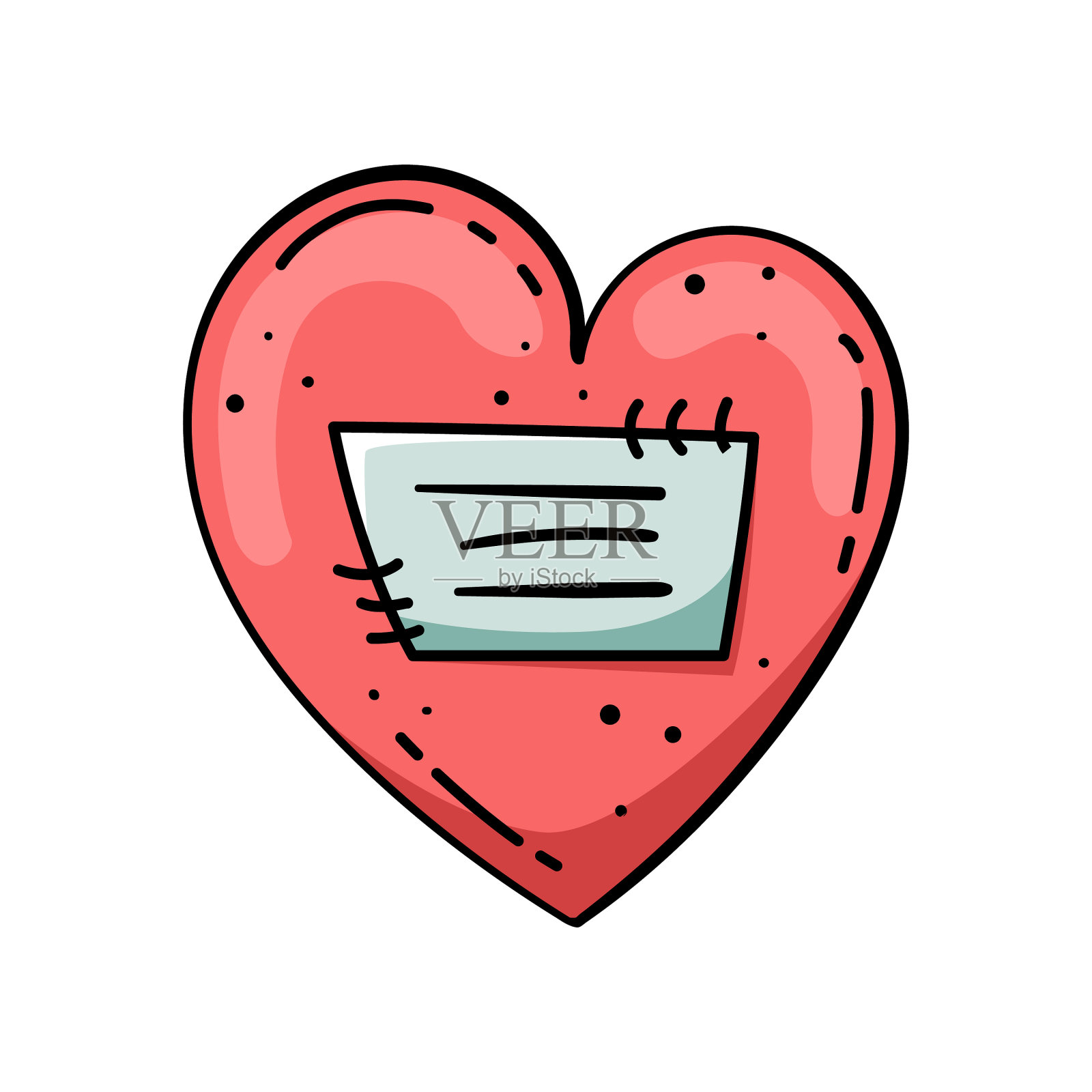 涂鸦美丽的情人节卡片图标素材