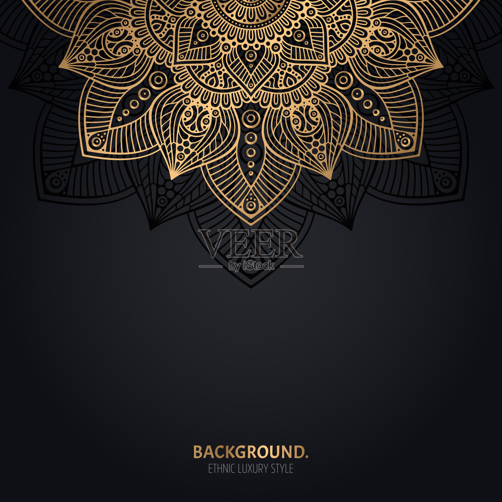 奢华的伊斯兰背景与曼荼罗插画图片素材