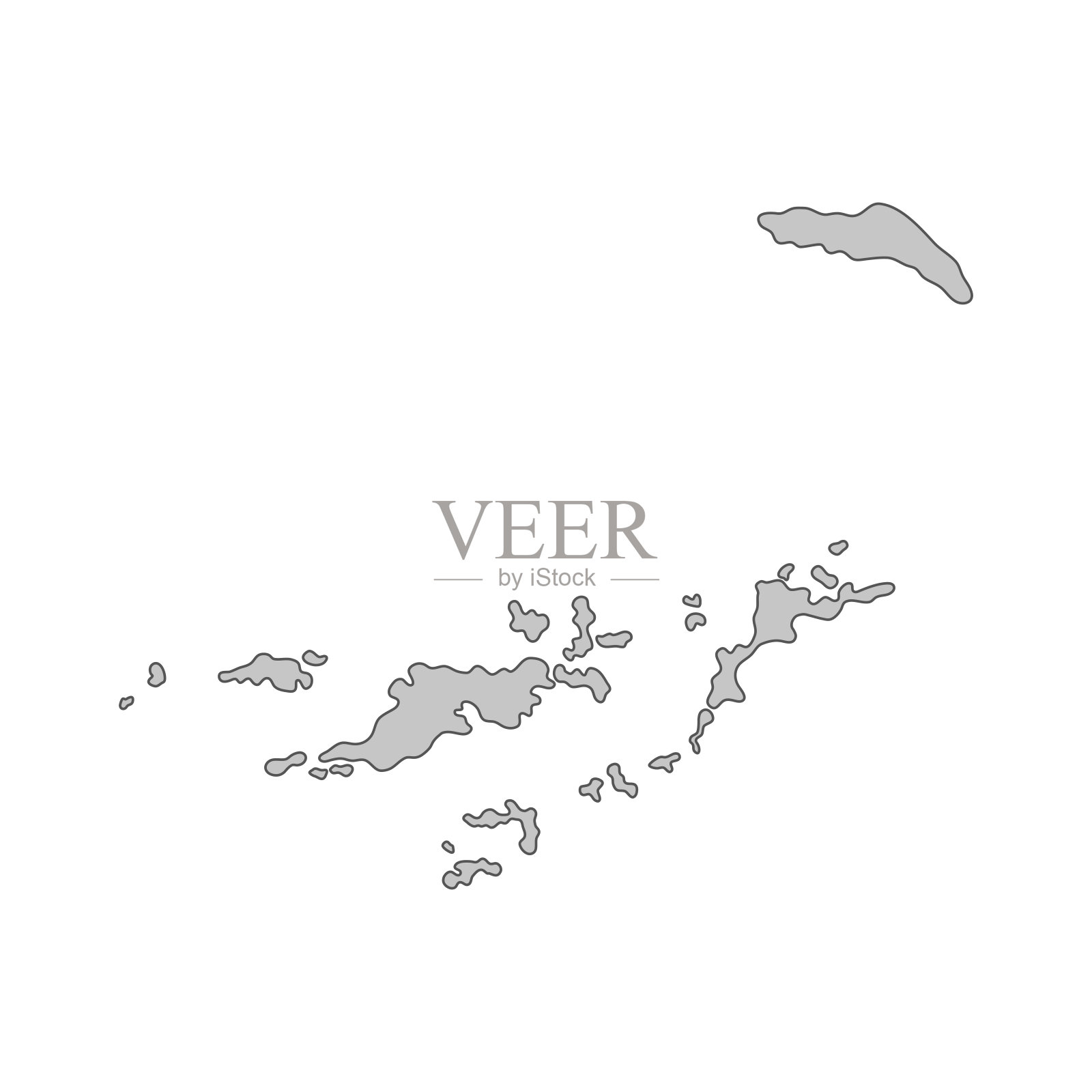 英属维尔京群岛划分区域的地图。略图。矢量插图。插画图片素材