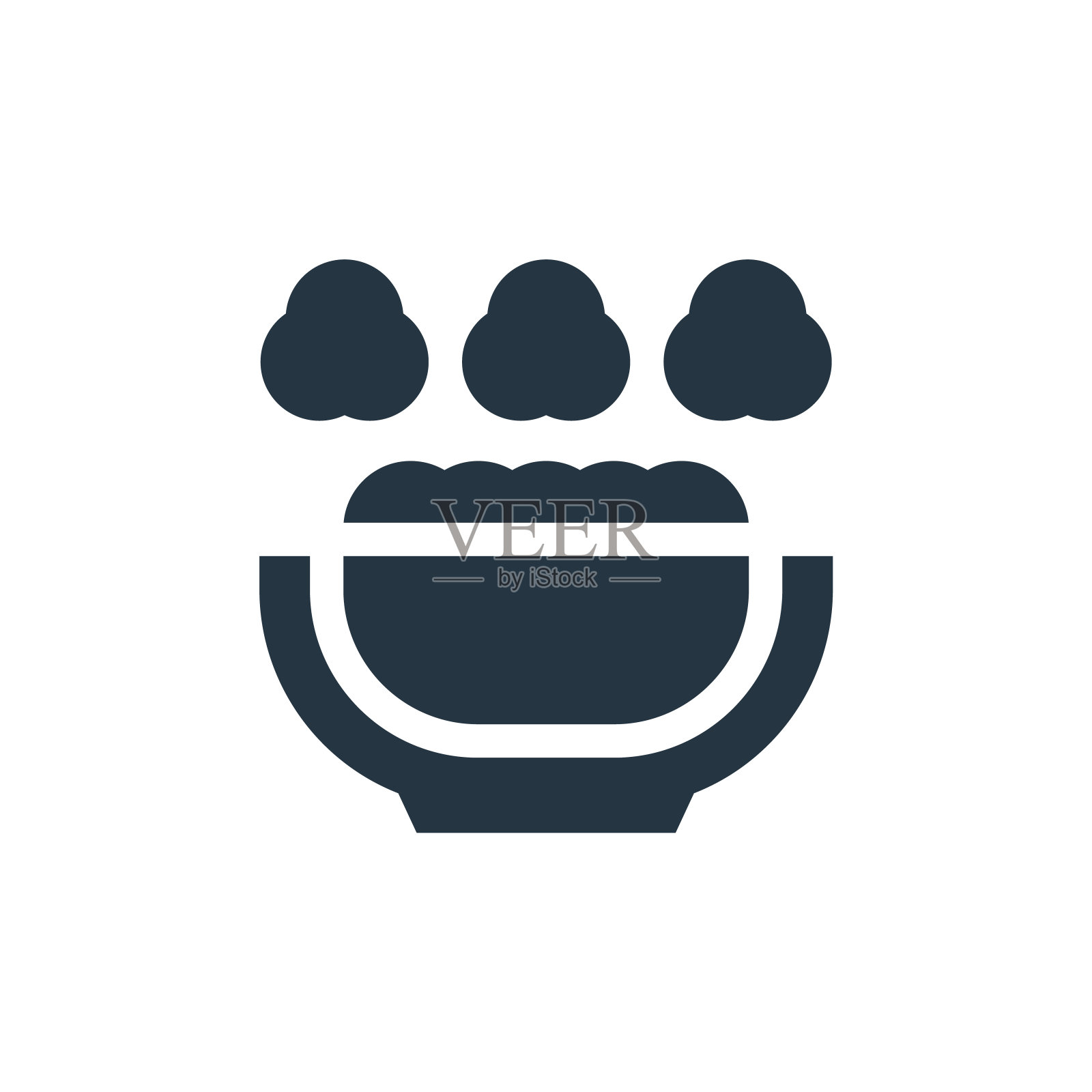 爆米花图标。字形爆米花图标为网站设计和移动，应用程序开发，打印。爆米花图标从填充婴儿送礼会收集孤立的白色背景。图标素材