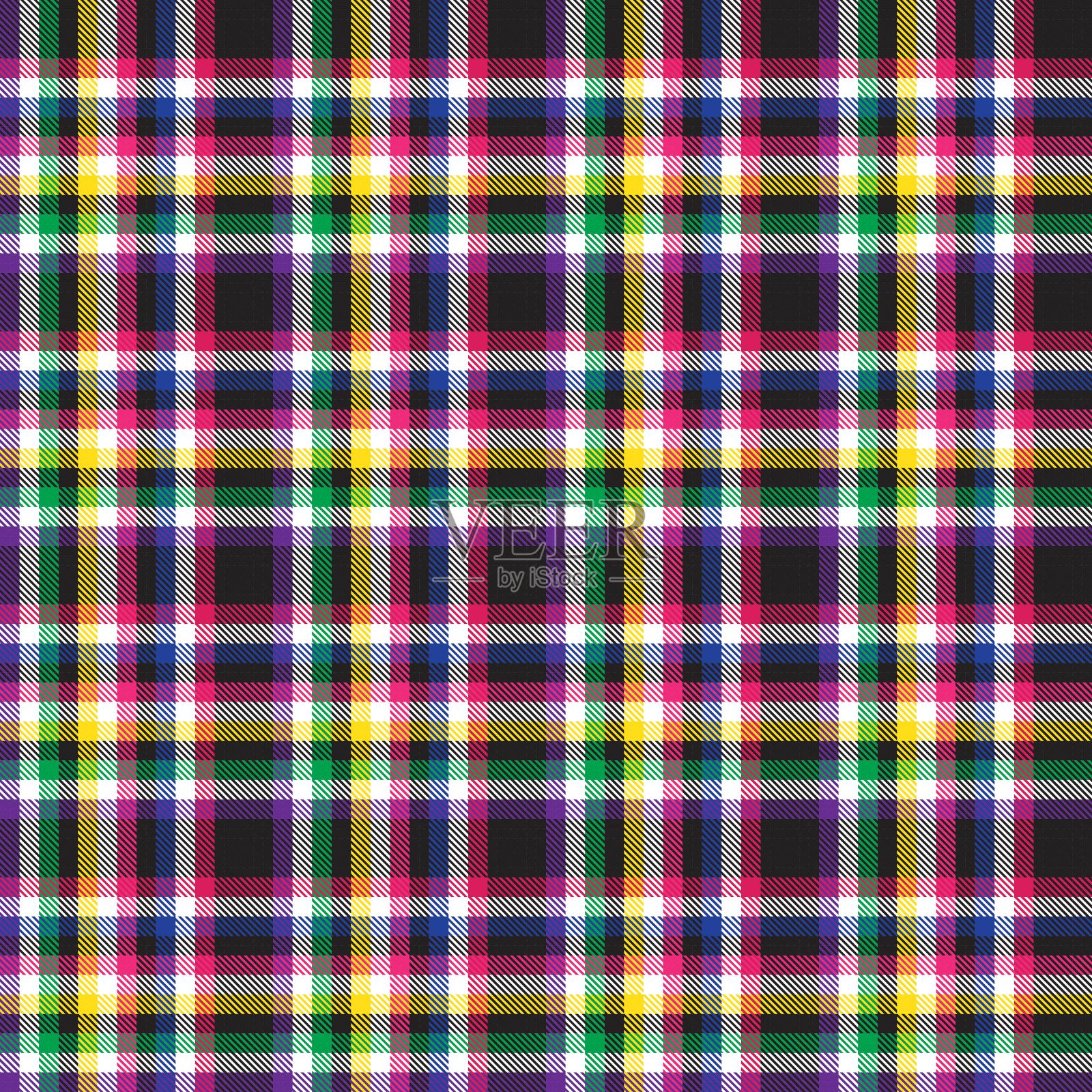 彩色格子呢格子无缝格子图案插画图片素材