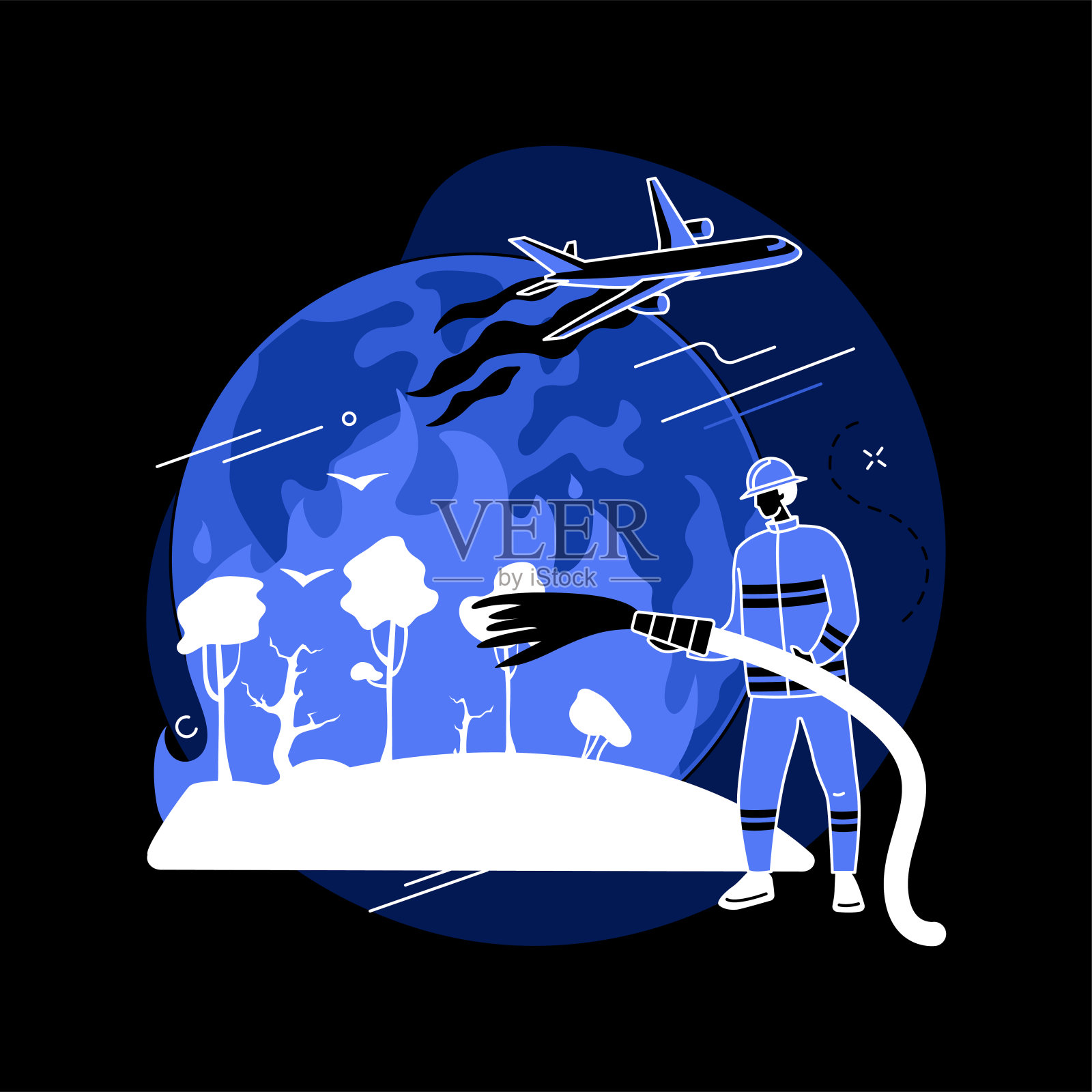 预防野火抽象概念矢量插图。插画图片素材