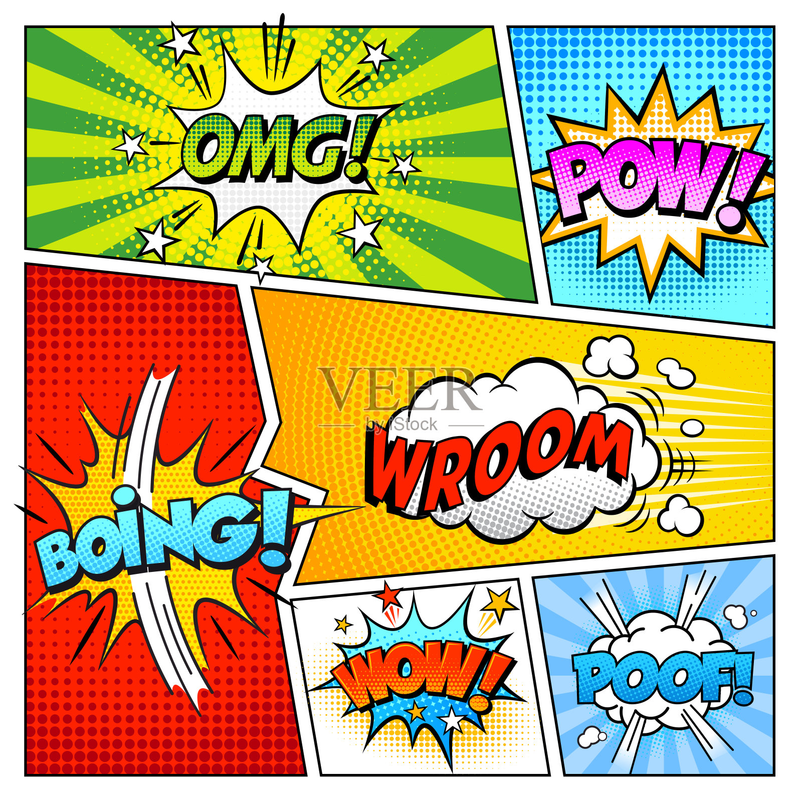 漫画书的背景设计元素图片