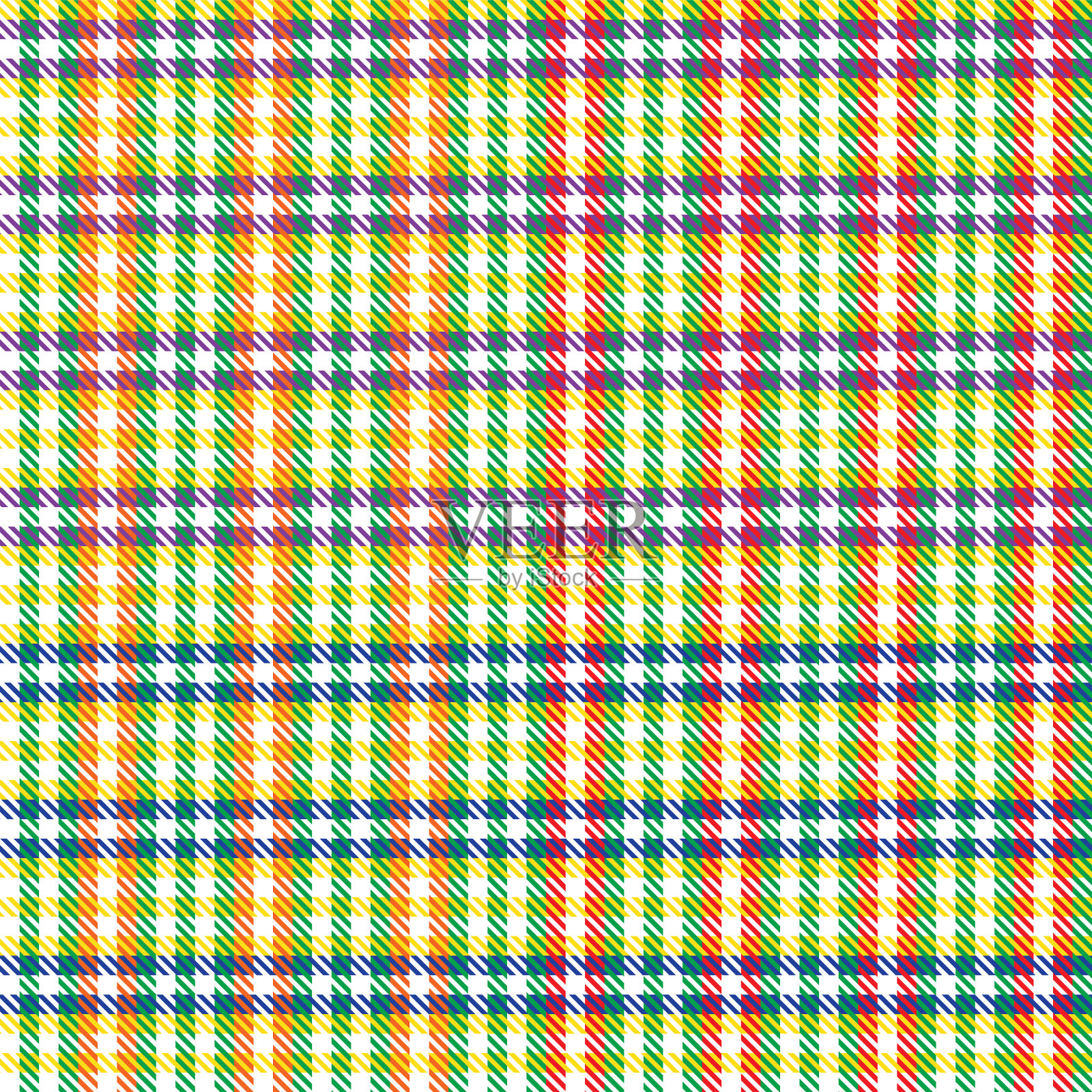 彩虹格子呢格子无缝图案插画图片素材