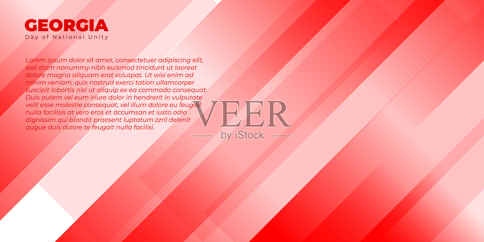 红色和白色几何背景设计乔治亚插画图片素材