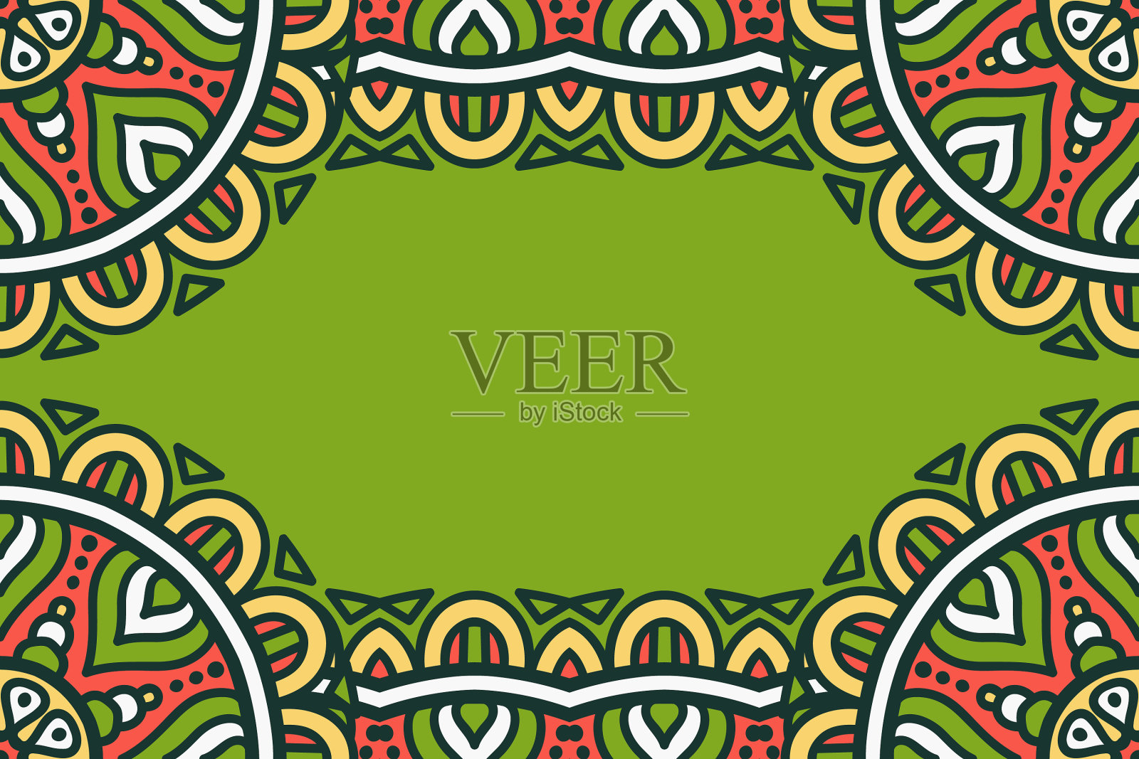 有伊斯兰教背景的曼荼罗插画图片素材