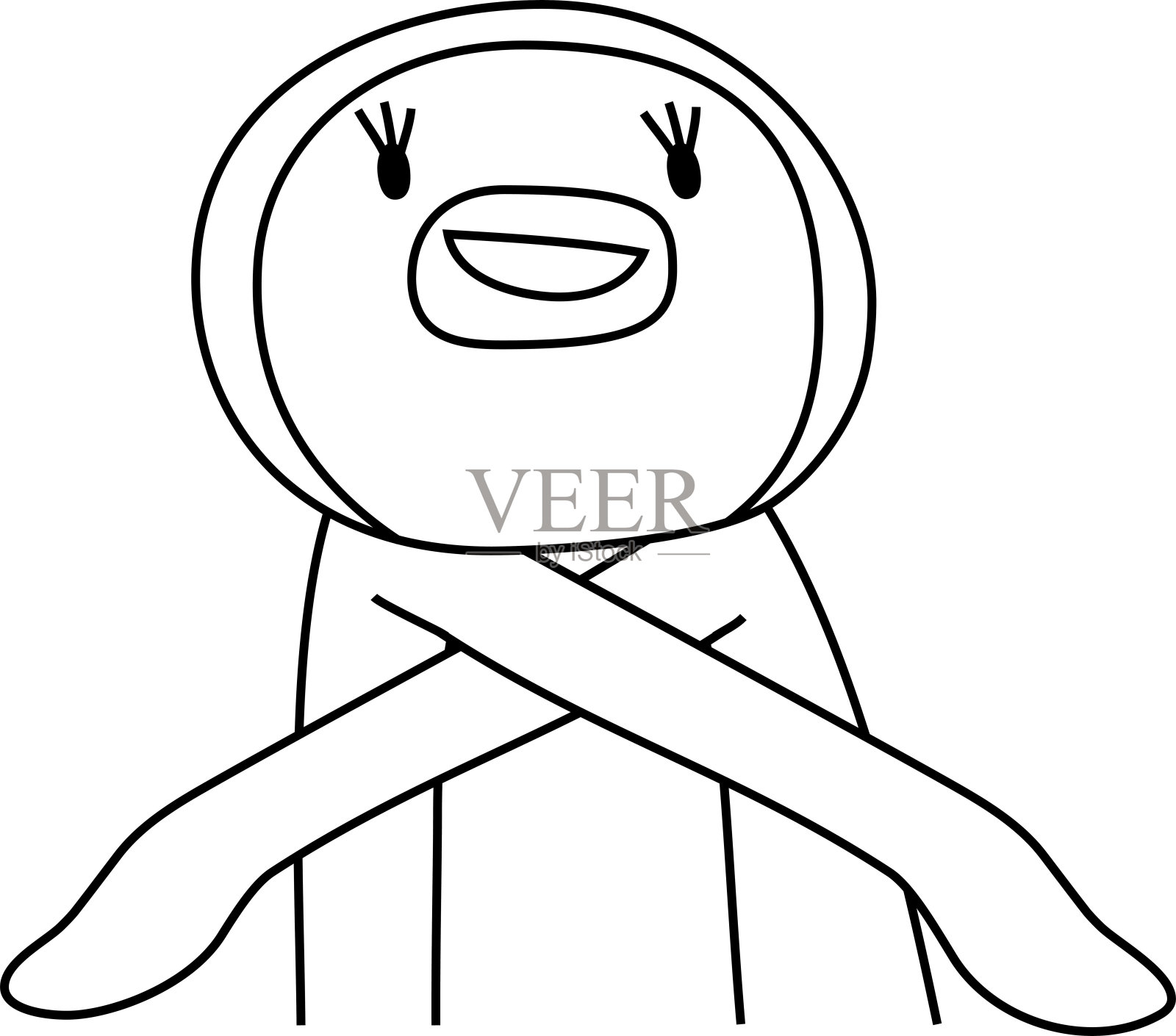 企鹅大纲，引导你的手指插画图片素材