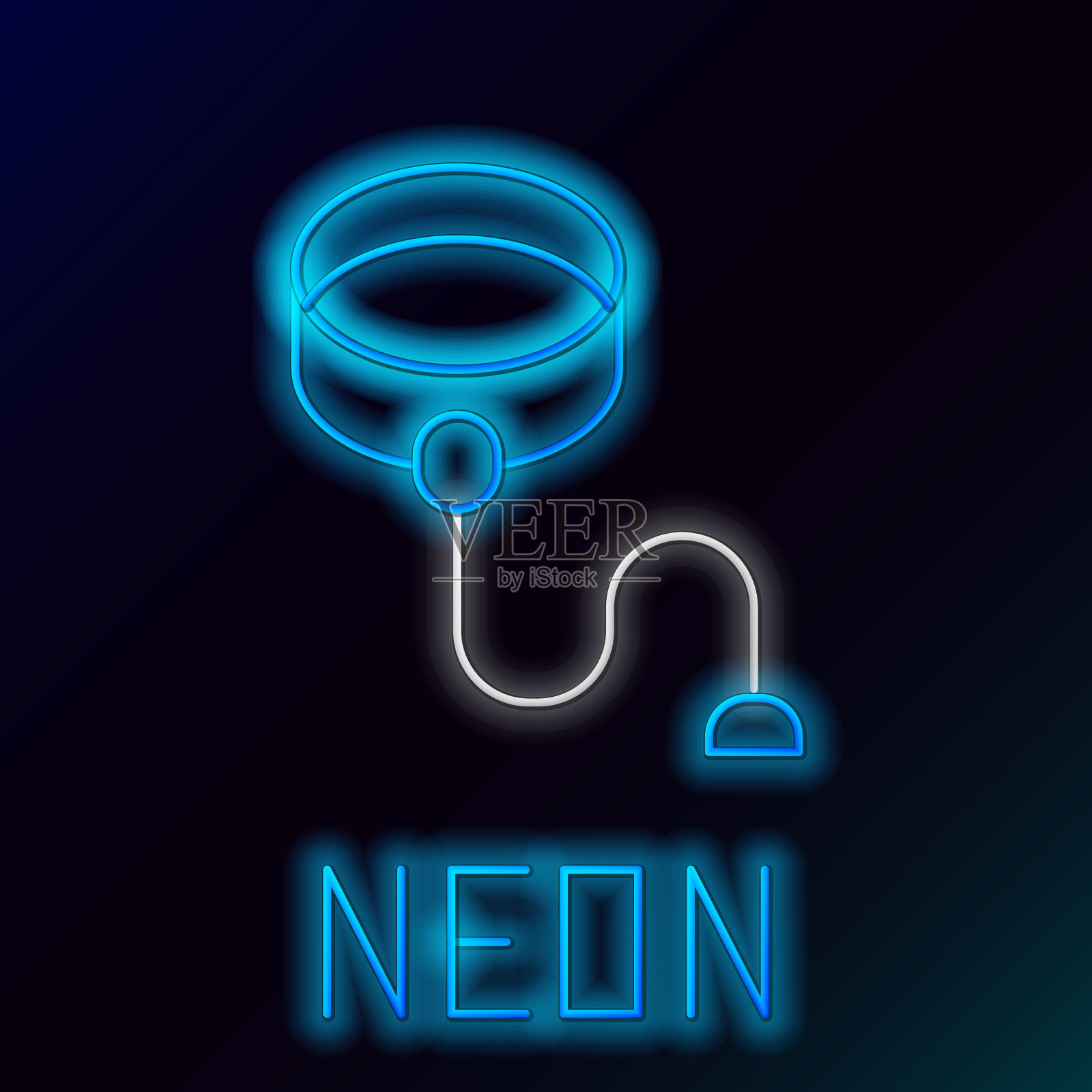 发光氖气线可伸缩绳带插画图片素材