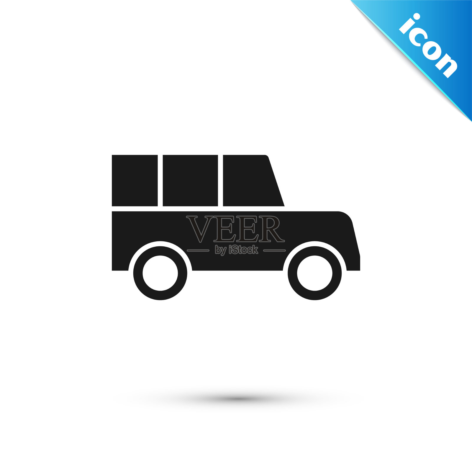 灰色汽车图标孤立在白色背景前面插画图片素材