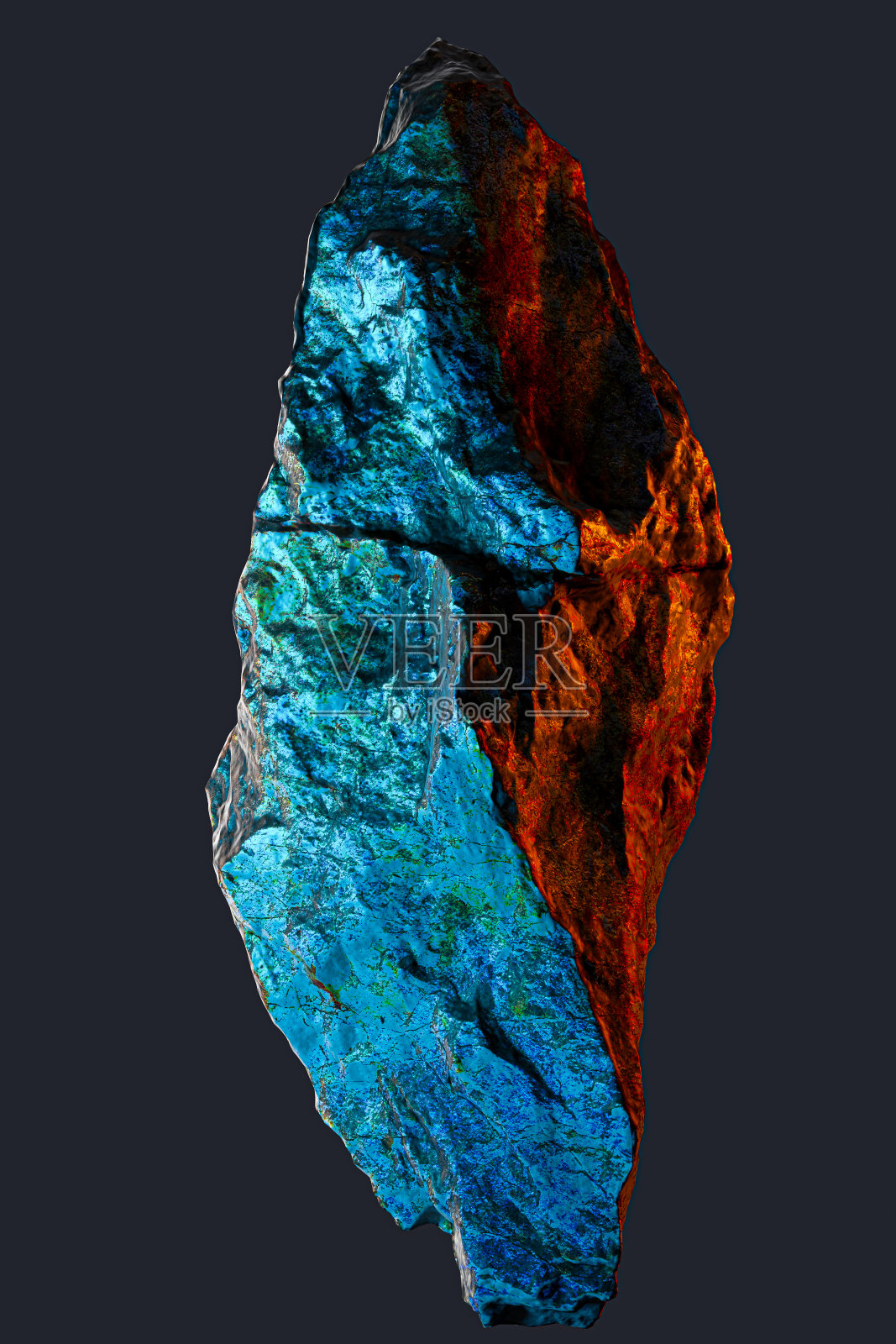 岩石矿物彩色深色石头背景，黑色岩石孤立图形元素3d渲染，海报设计模板。照片摄影图片