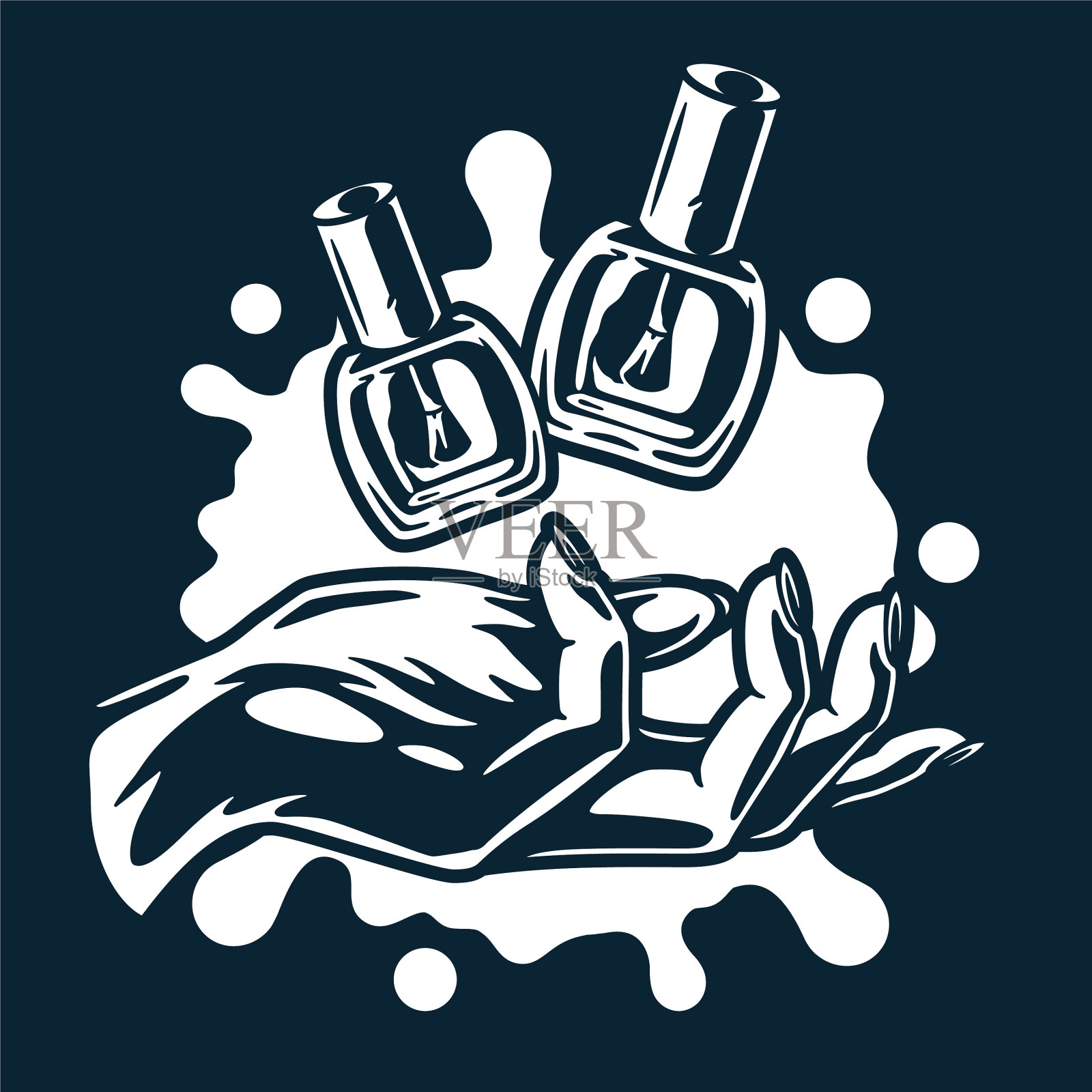 女手纹章，美甲漆插画图片素材