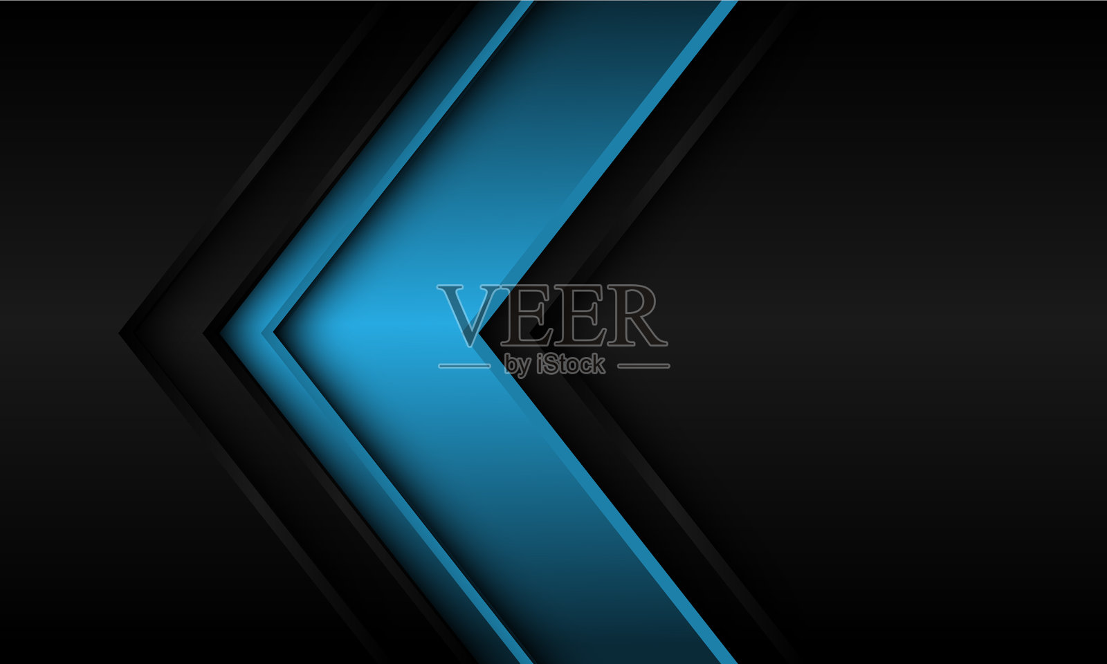 抽象蓝色箭头方向深灰色金属插画图片素材