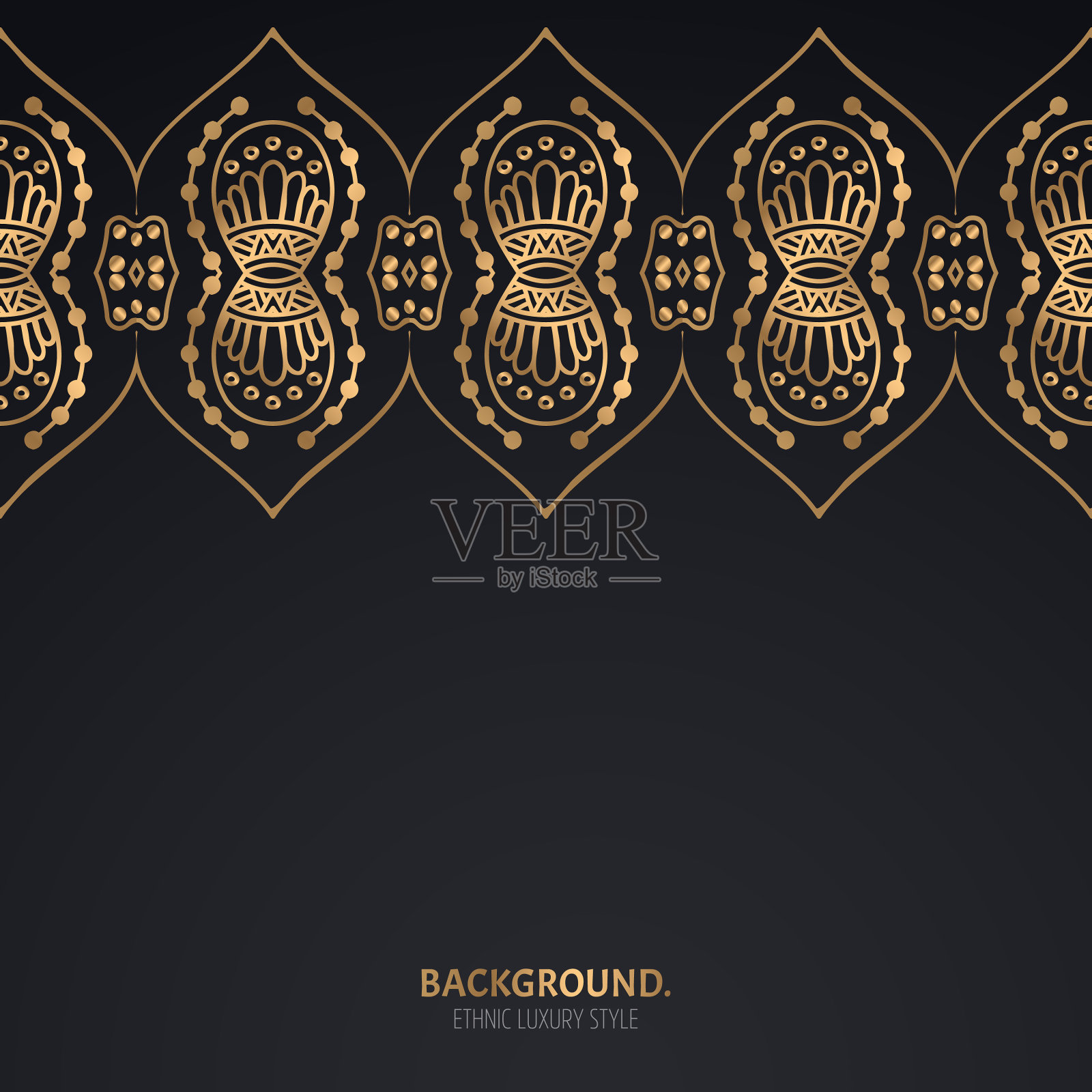 奢华的伊斯兰背景与曼荼罗插画图片素材