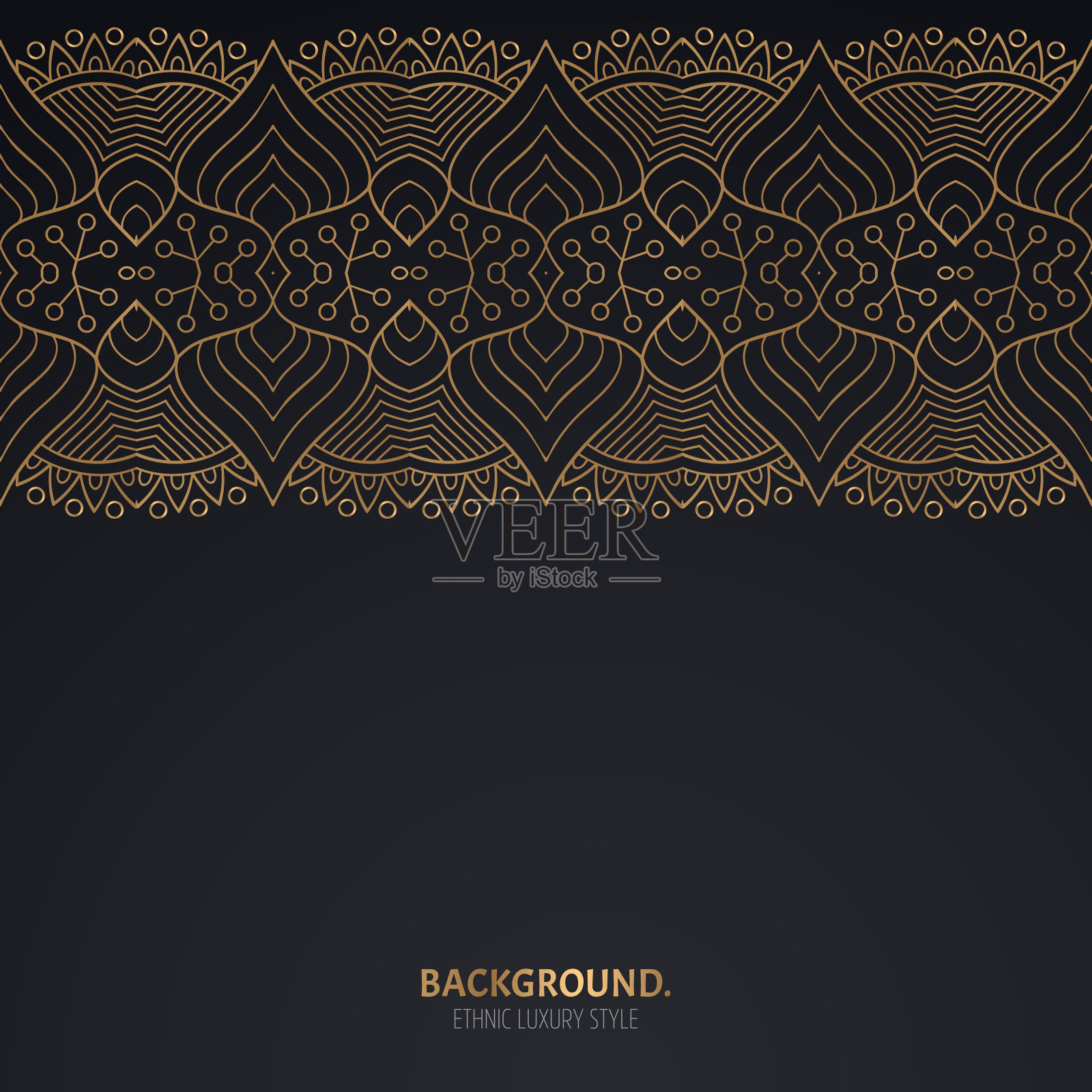 奢华的伊斯兰背景与曼荼罗插画图片素材