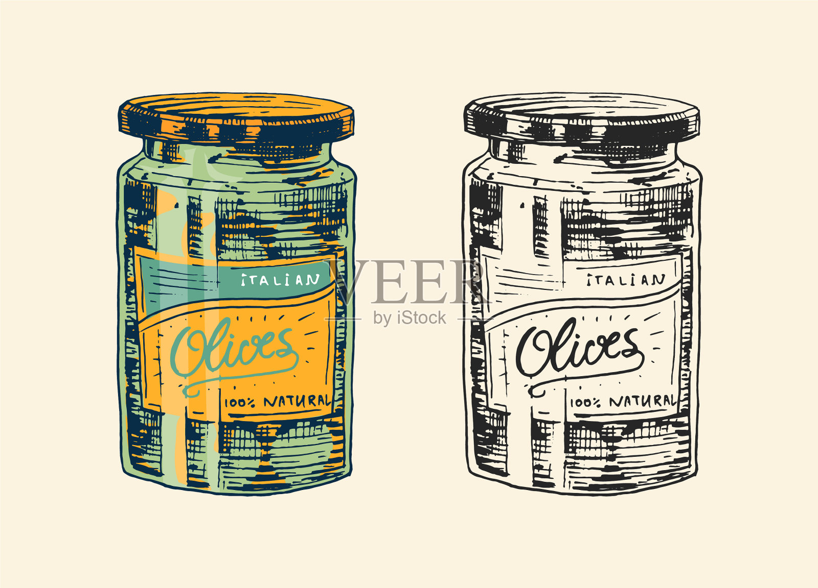 一瓶橄榄油食品保存有机插画图片素材